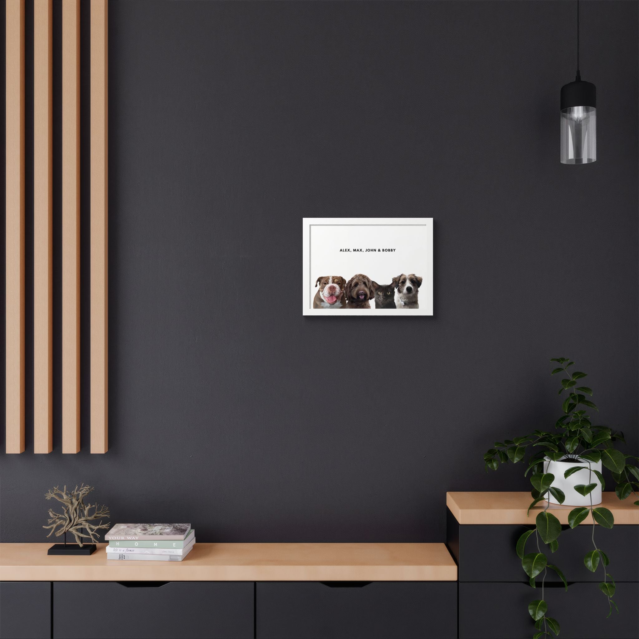 Modern Pet Portrait - Frame Print - Four Pet