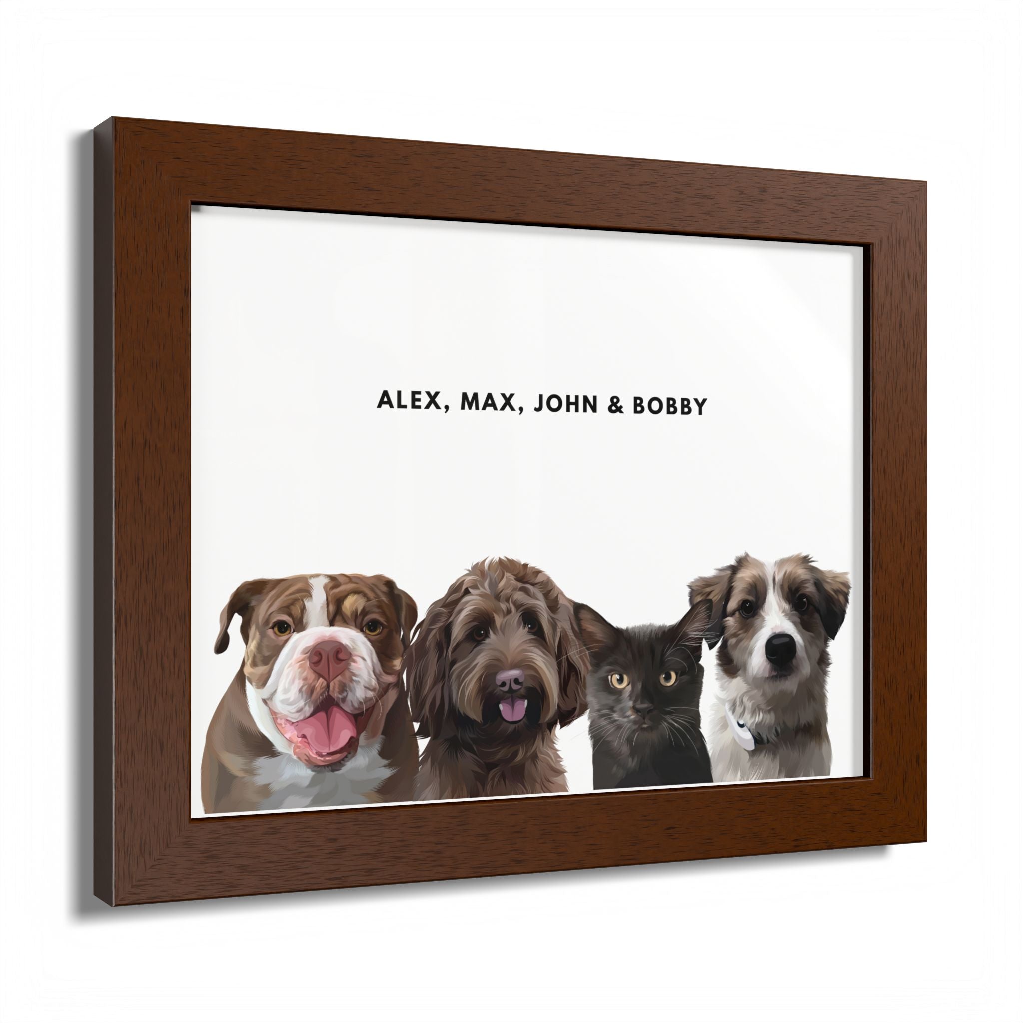 Modern Pet Portrait - Frame Print - Four Pet