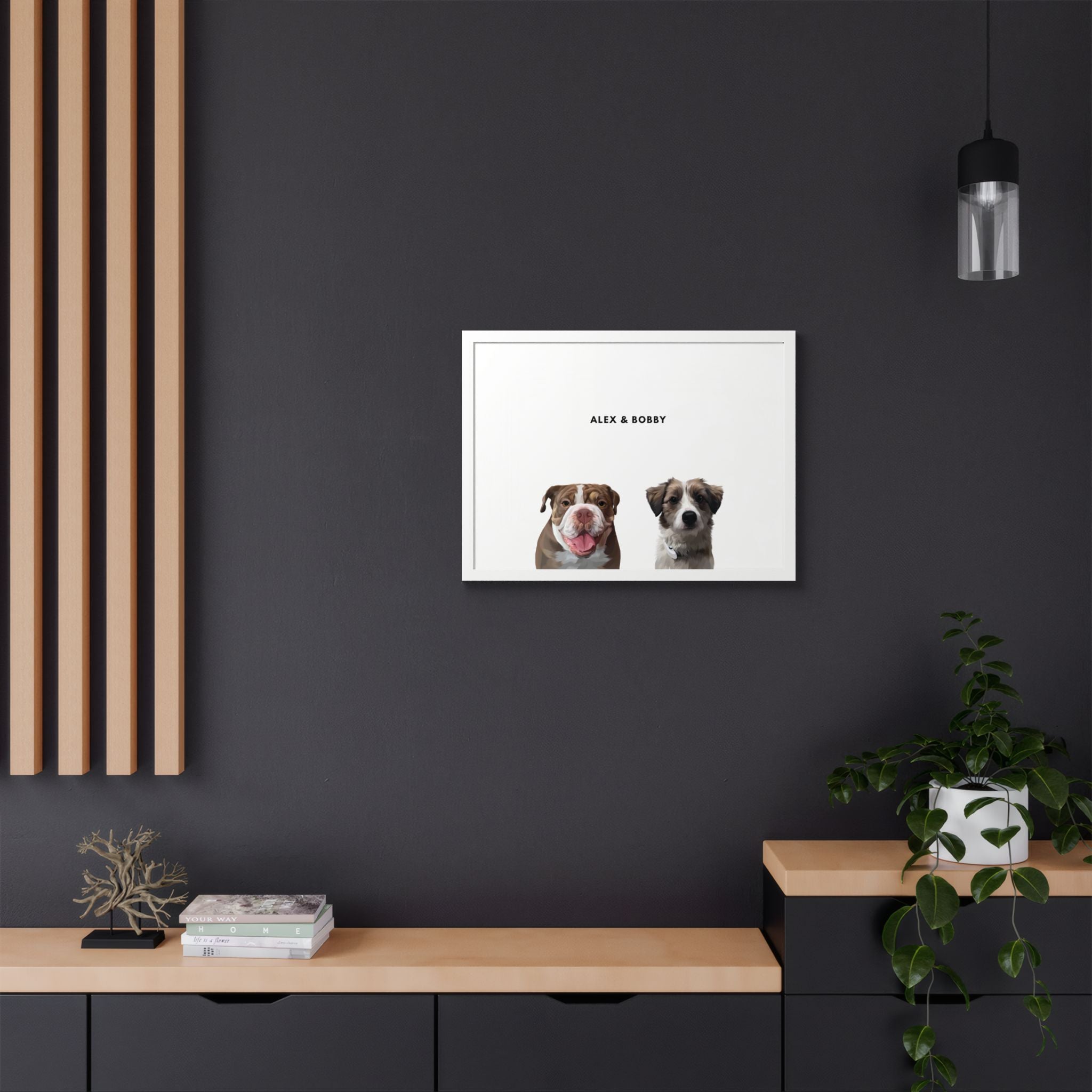 Modern Pet Portrait - Frame Print - Two Pet