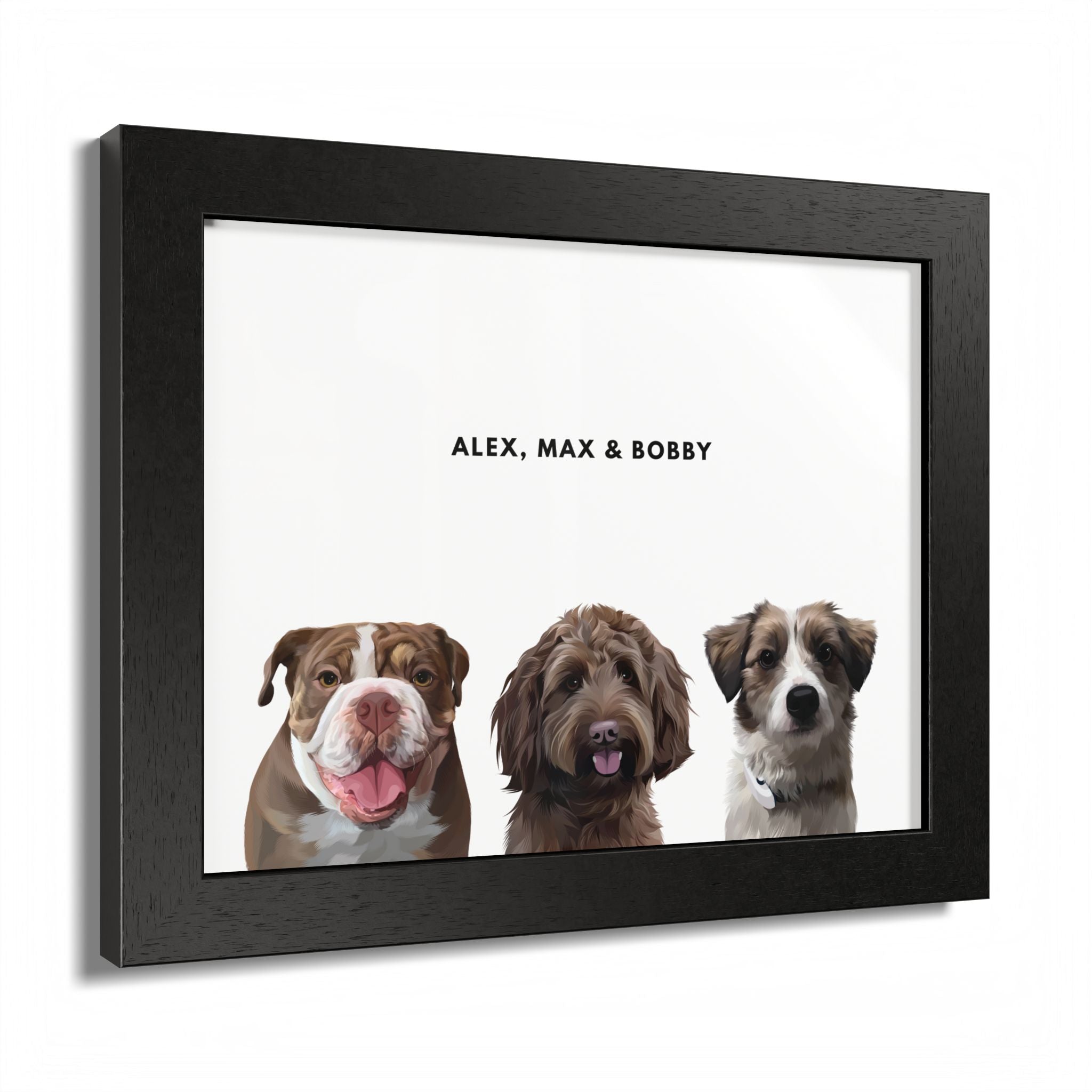 Modern Pet Portrait - Frame Print - Three Pet