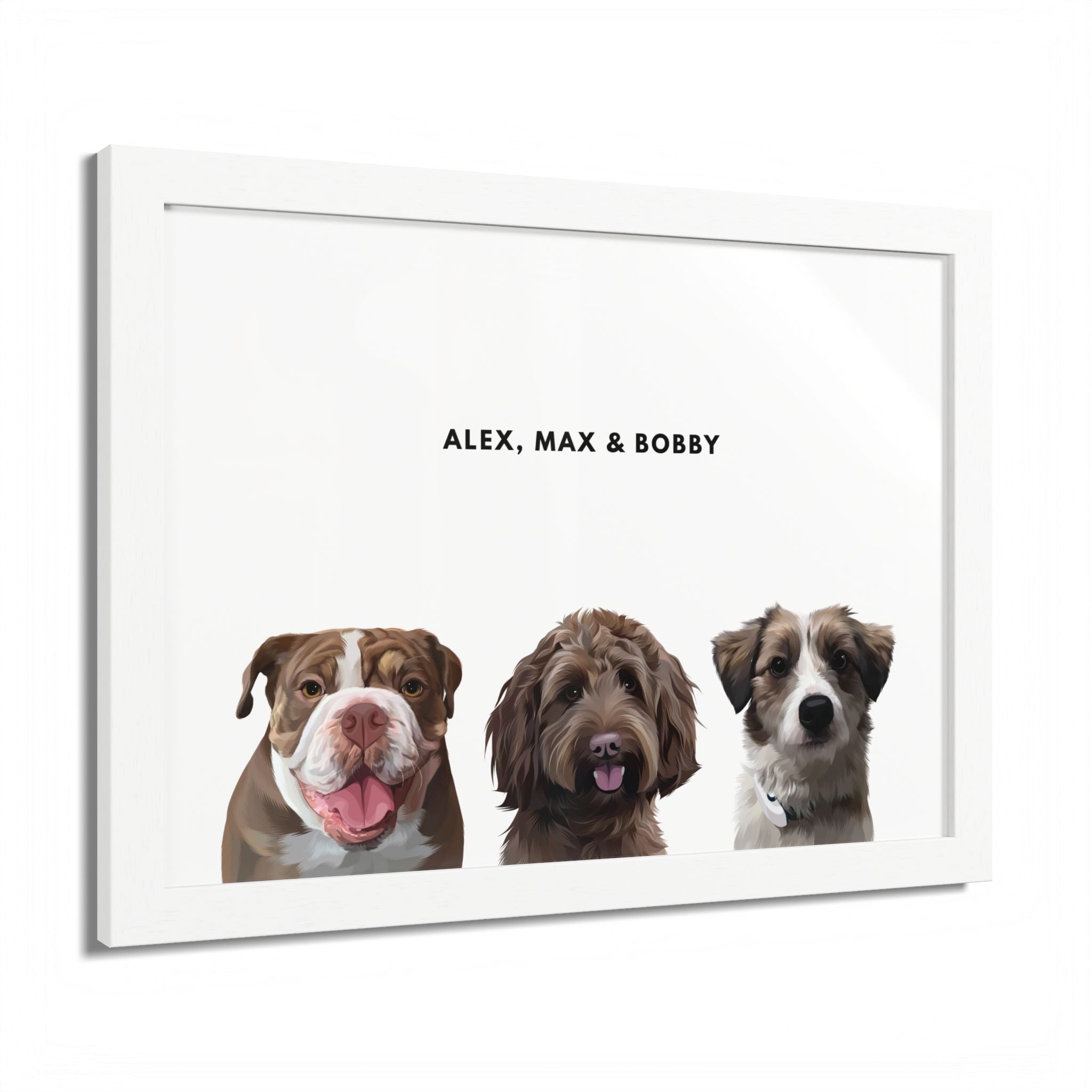 Modern Pet Portrait - Digital File Only - Three Pet