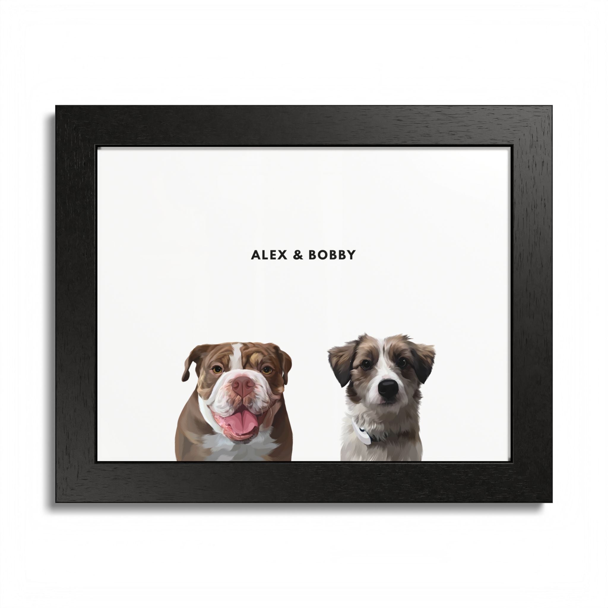Modern Pet Portrait - Frame Print - Two Pet