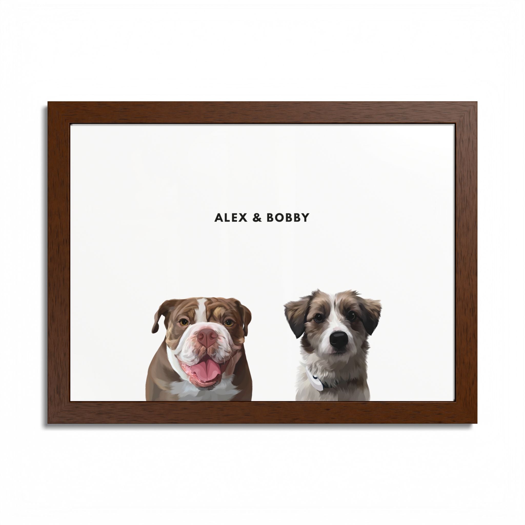 Modern Pet Portrait - Frame Print - Two Pet