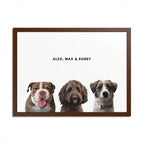 Modern Pet Portrait - Frame Print - Three Pet