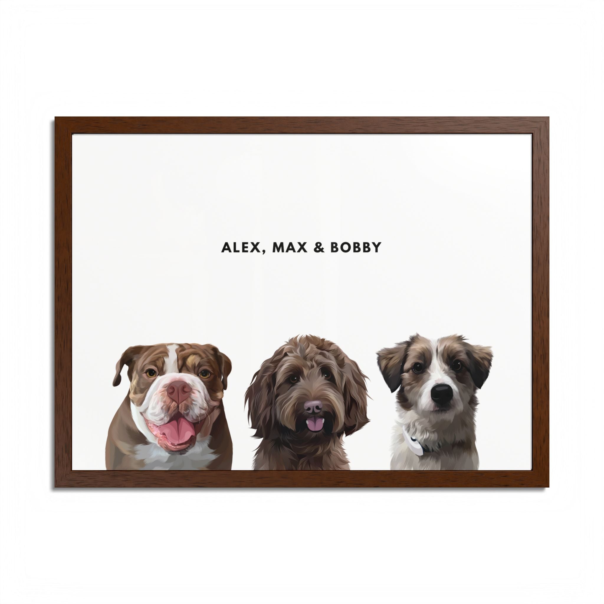 Modern Pet Portrait - Frame Print - Three Pet