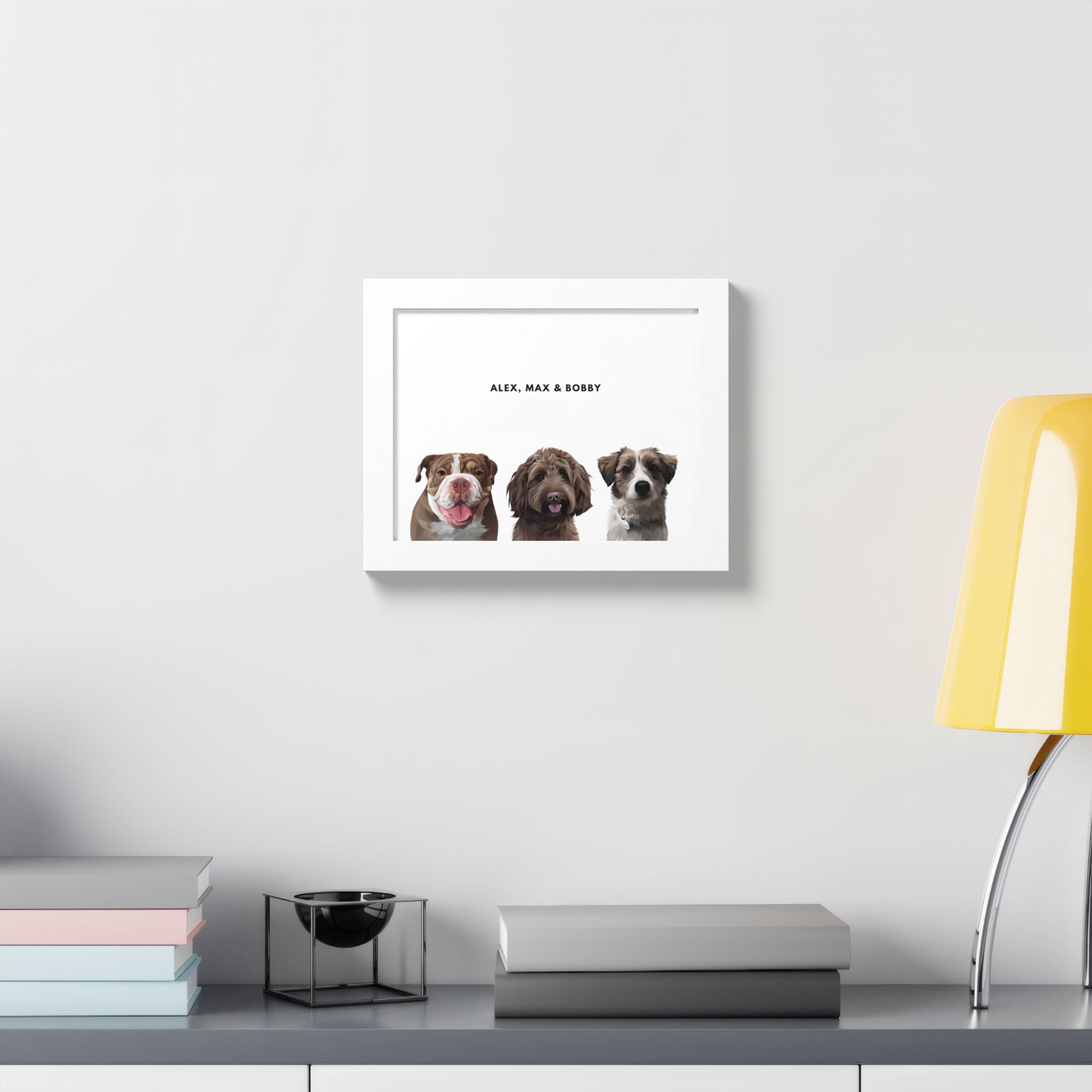 Modern Pet Portrait - Digital File Only - Three Pet