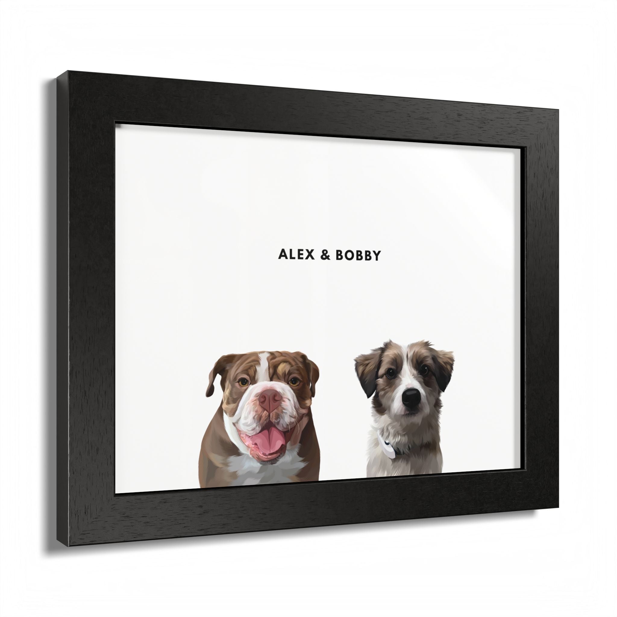 Modern Pet Portrait - Frame Print - Two Pet