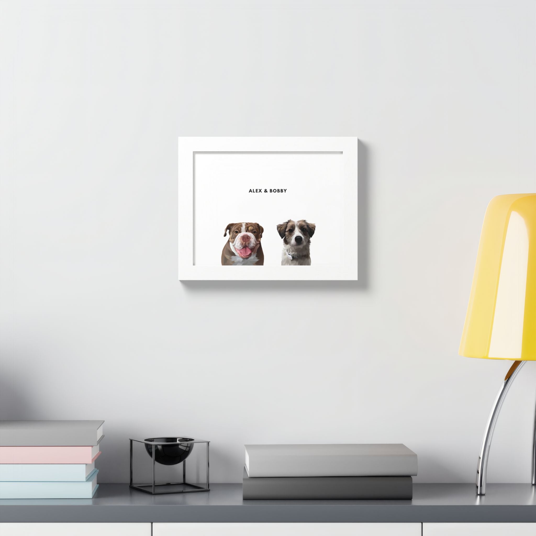 Modern Pet Portrait - Frame Print - Two Pet