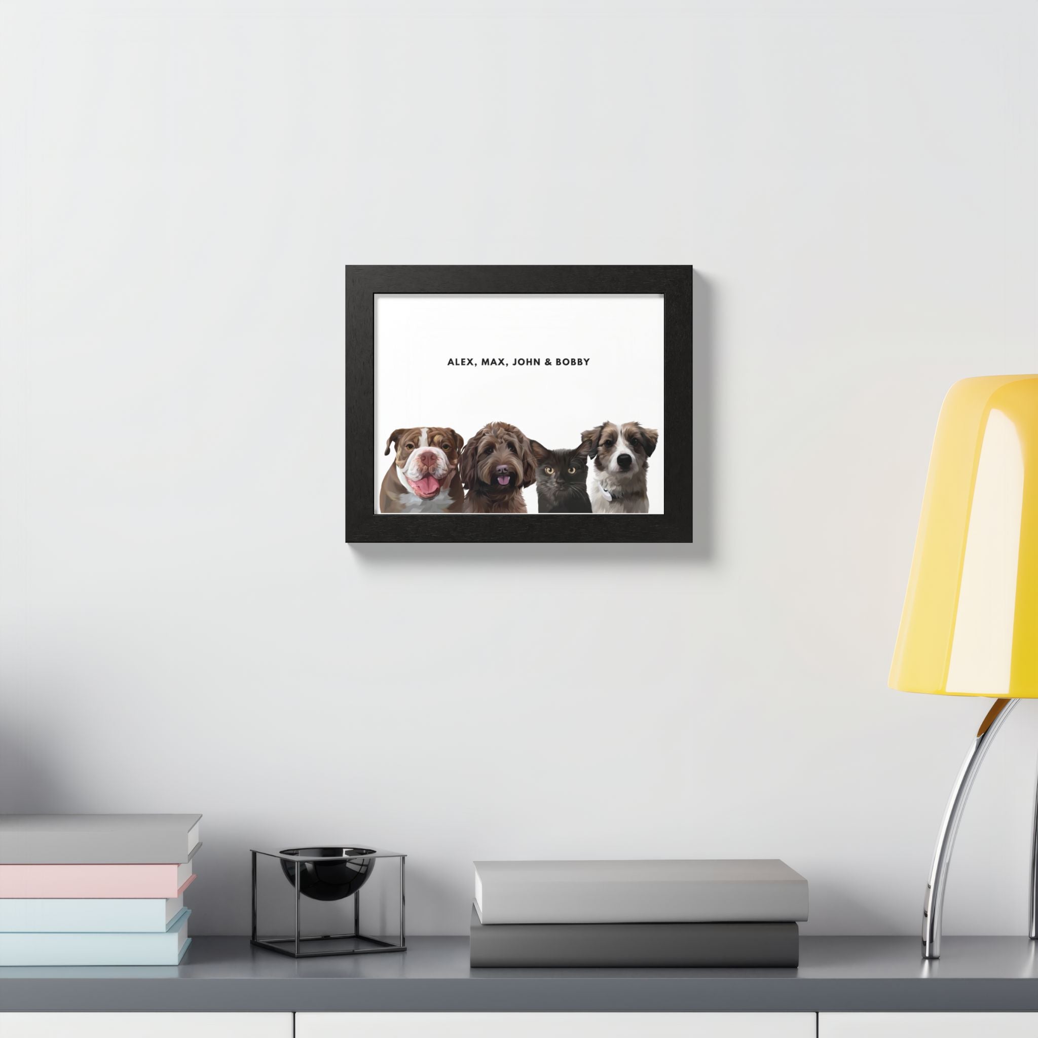 Modern Pet Portrait - Frame Print - Four Pet