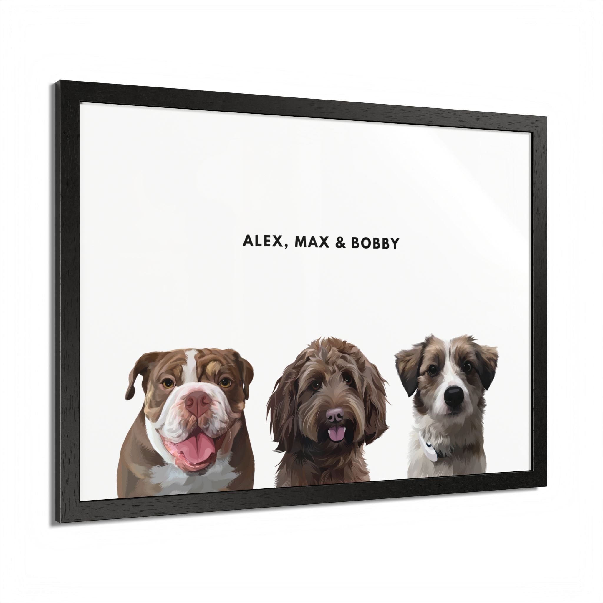Modern Pet Portrait - Frame Print - Three Pet