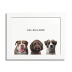 Modern Pet Portrait - Frame Print - Three Pet