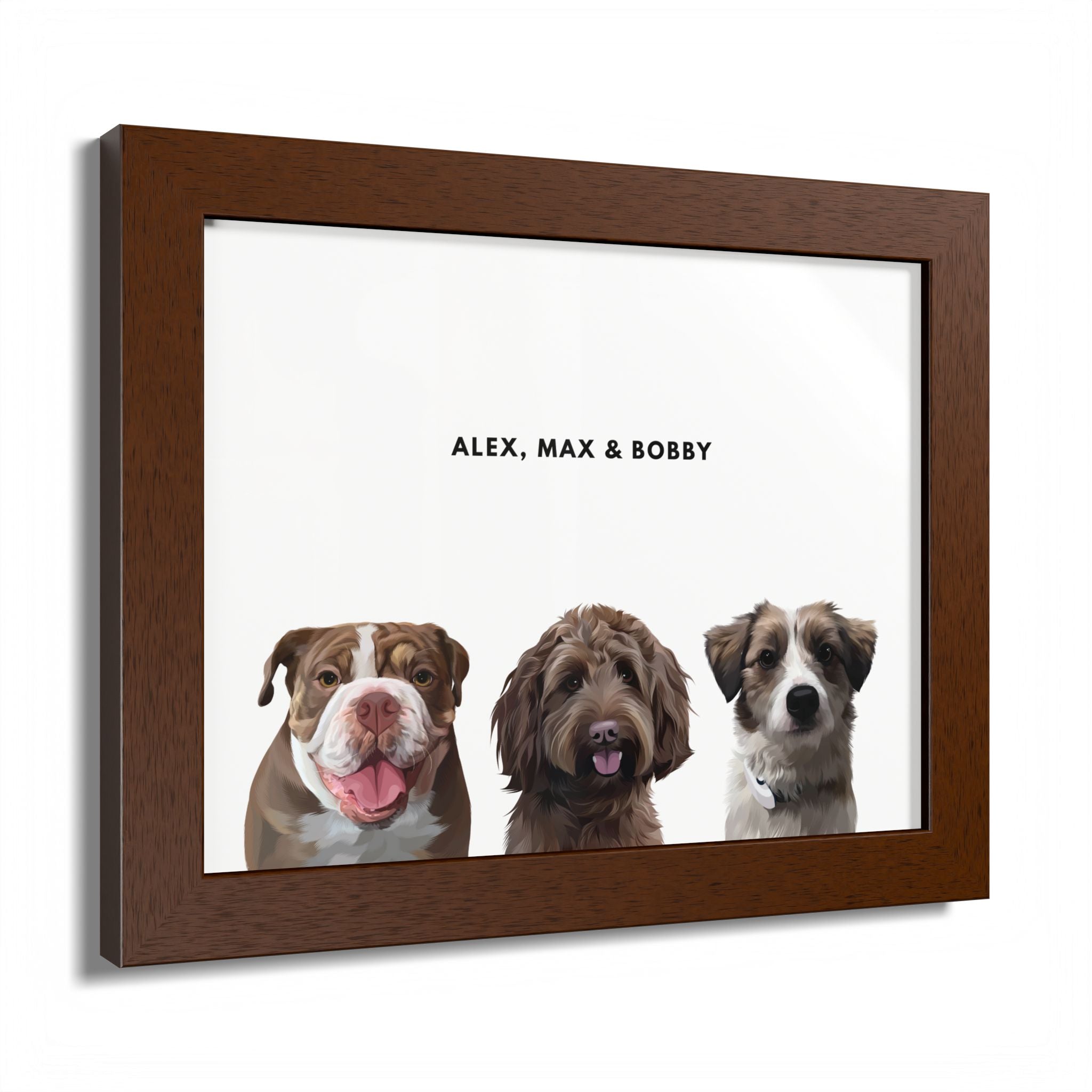Modern Pet Portrait - Frame Print - Three Pet
