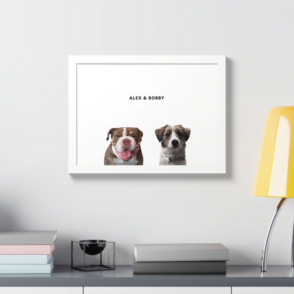 Modern Pet Portrait - Frame Print - Two Pet