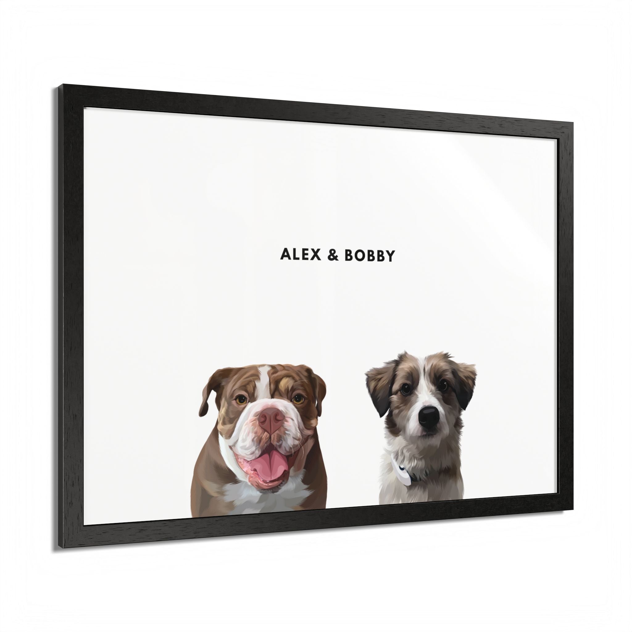 Modern Pet Portrait - Frame Print - Two Pet
