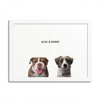 Modern Pet Portrait - Digital File Only - Two Pet
