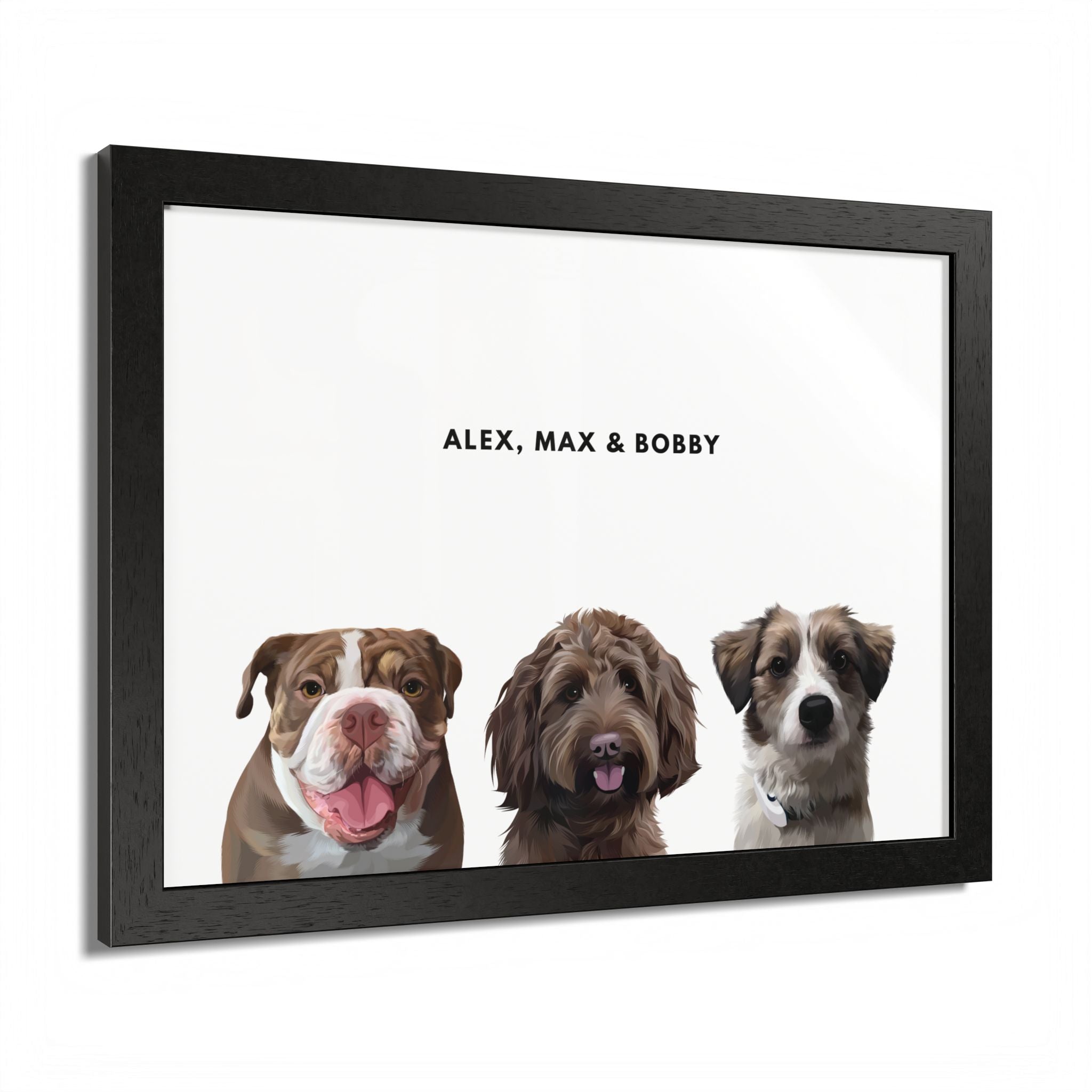 Modern Pet Portrait - Frame Print - Three Pet