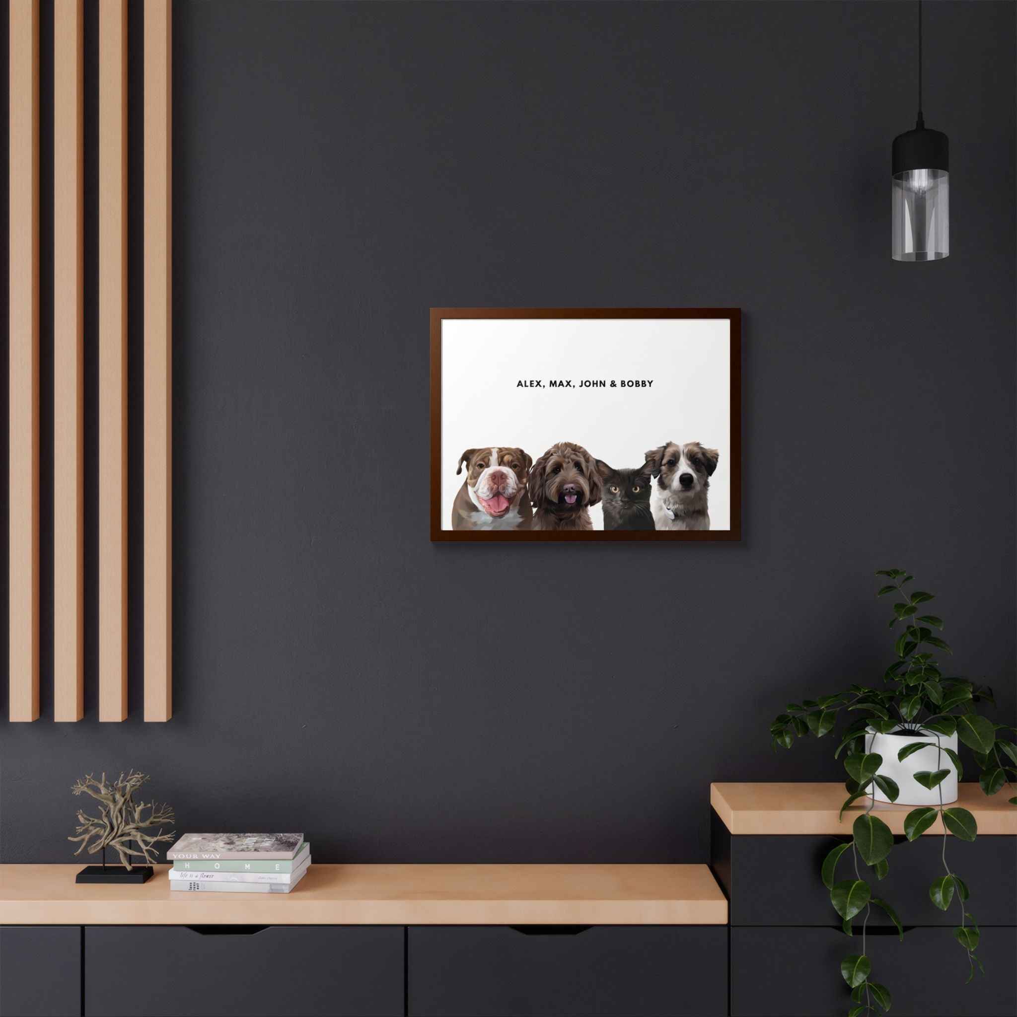 Modern Pet Portrait - Frame Print - Four Pet