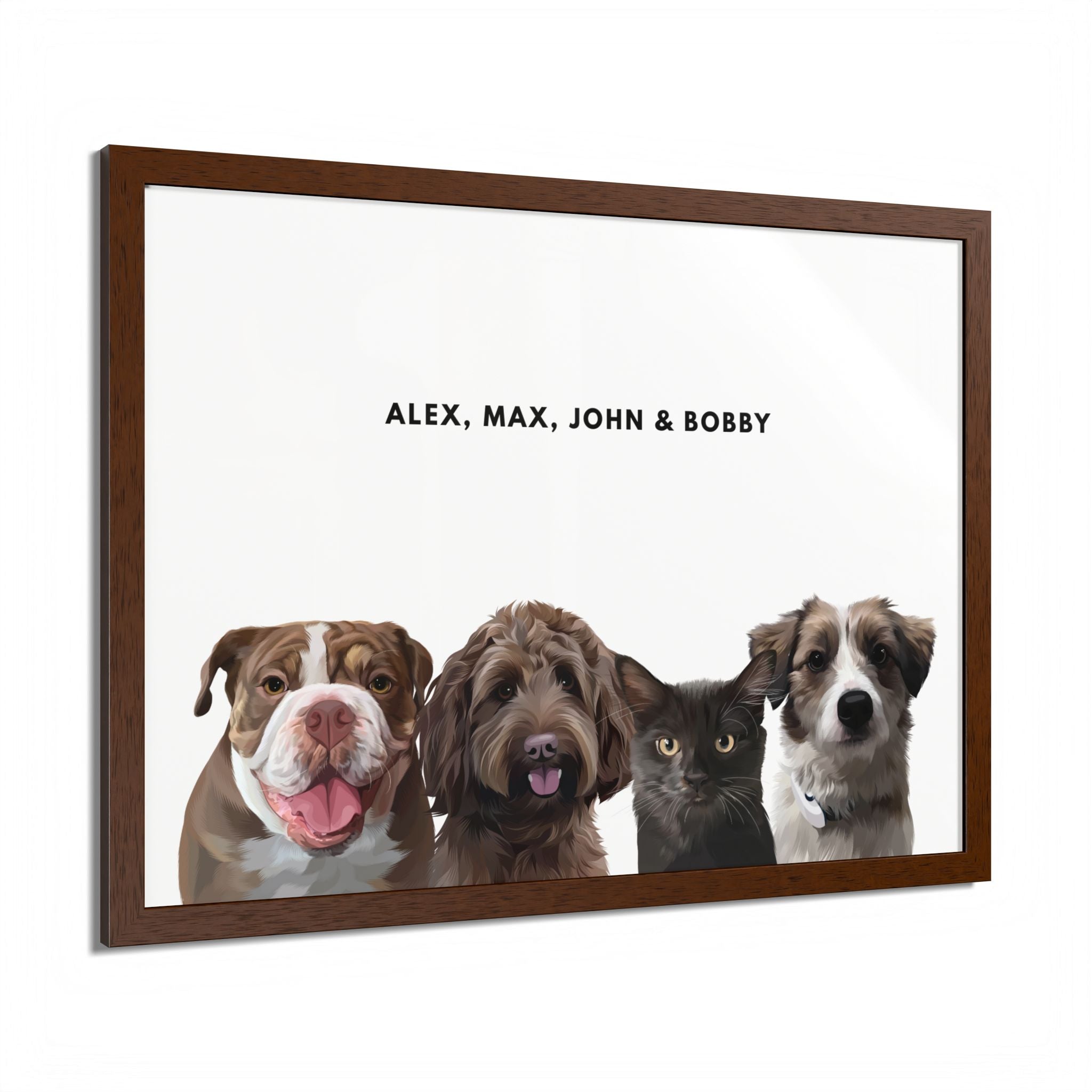 Modern Pet Portrait - Frame Print - Four Pet
