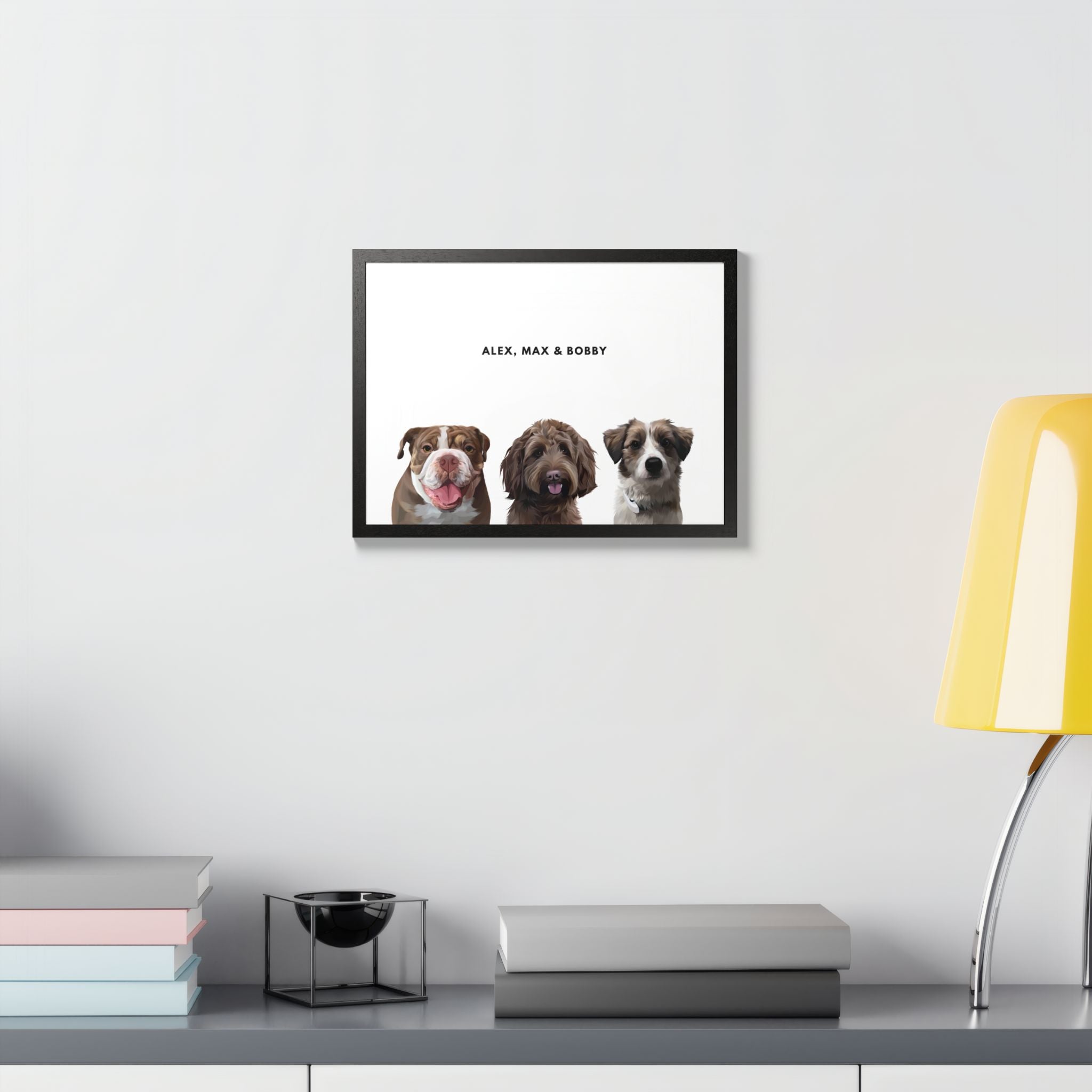 Modern Pet Portrait - Frame Print - Three Pet