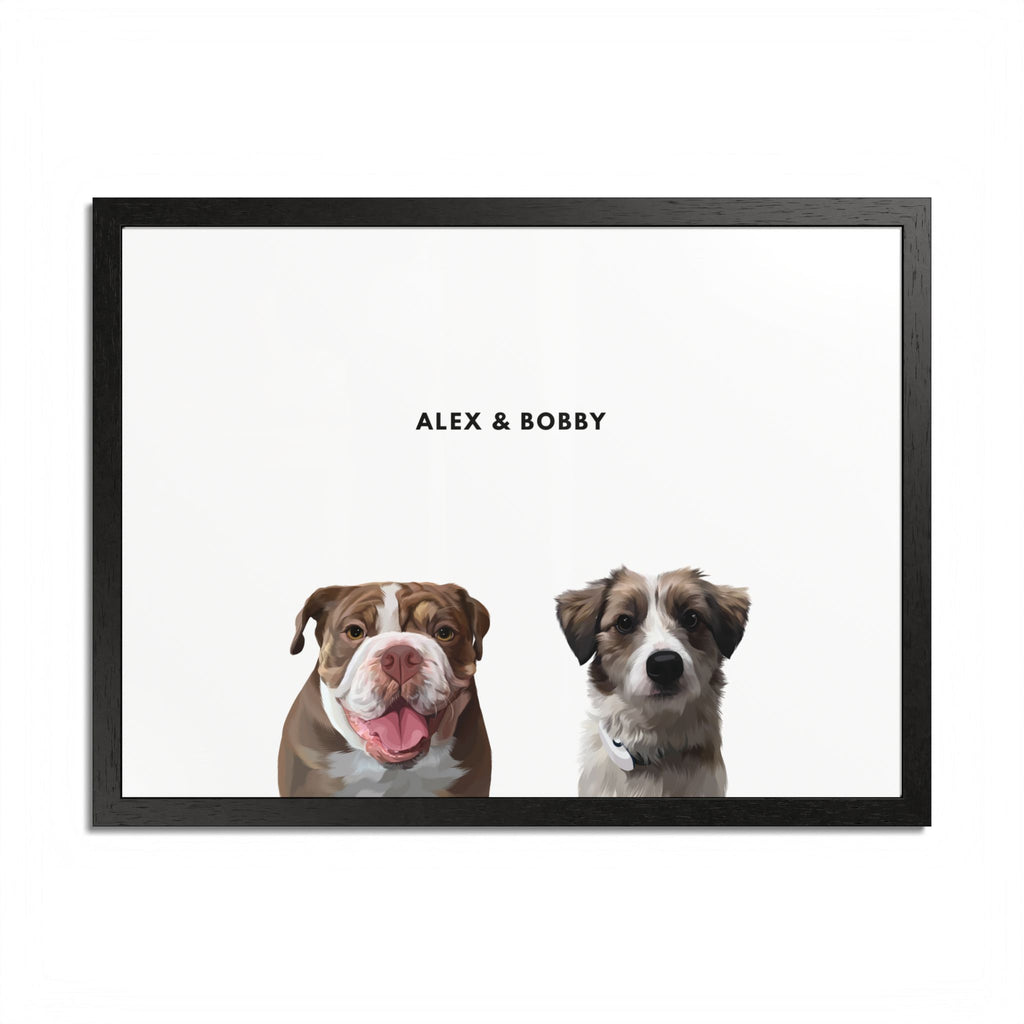 Modern Pet Portrait - Frame Print - Two Pet