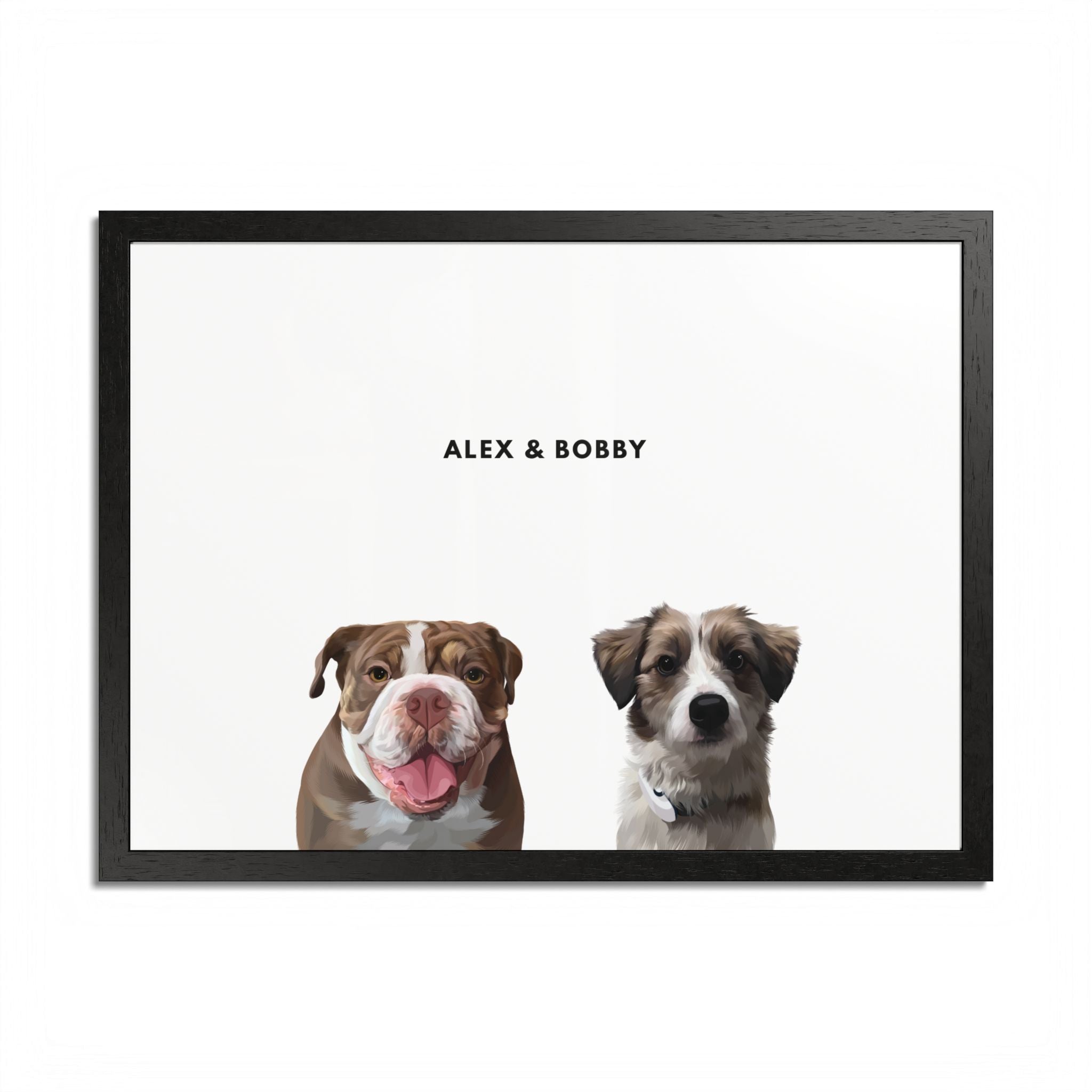 Modern Pet Portrait - Frame Print - Two Pet