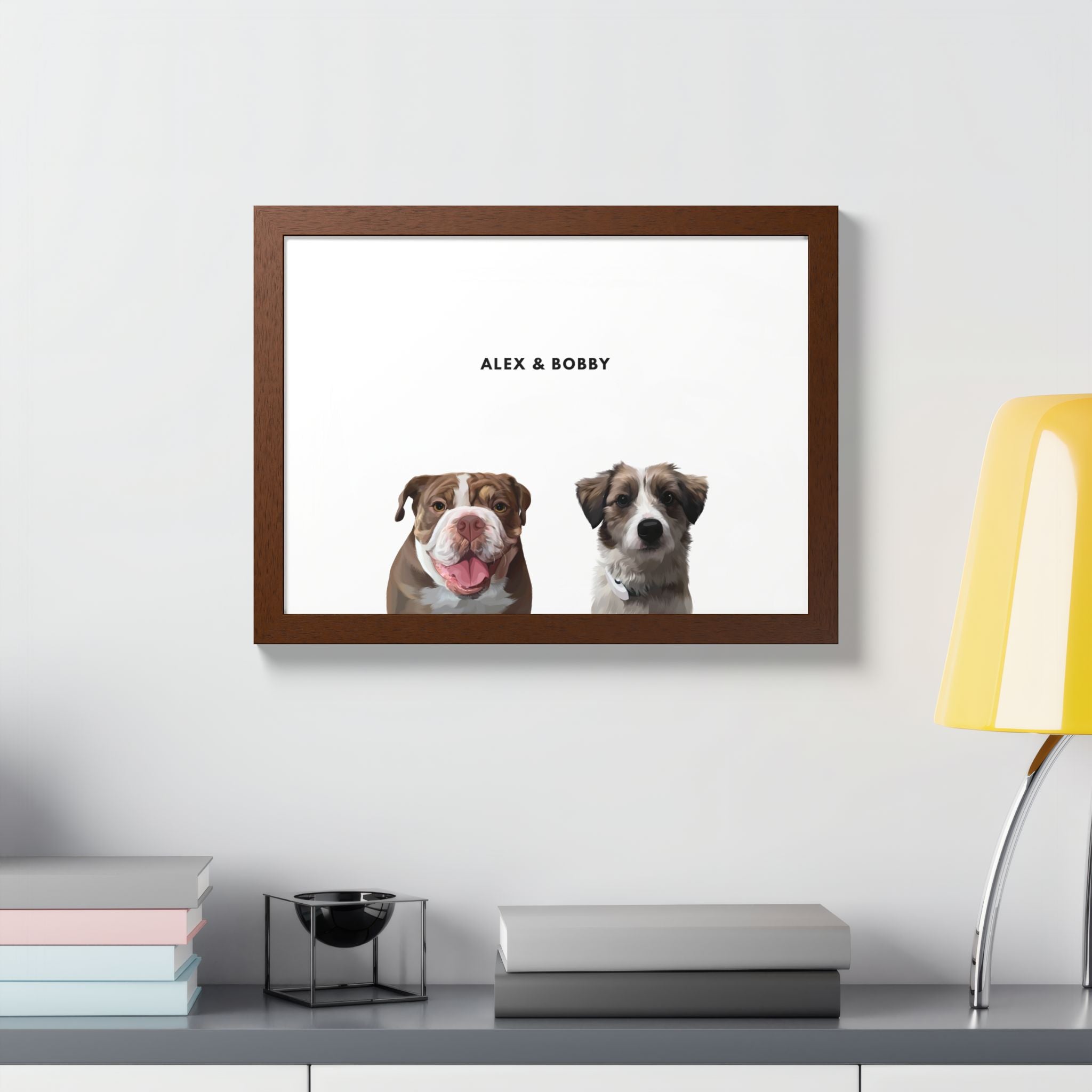 Modern Pet Portrait - Frame Print - Two Pet