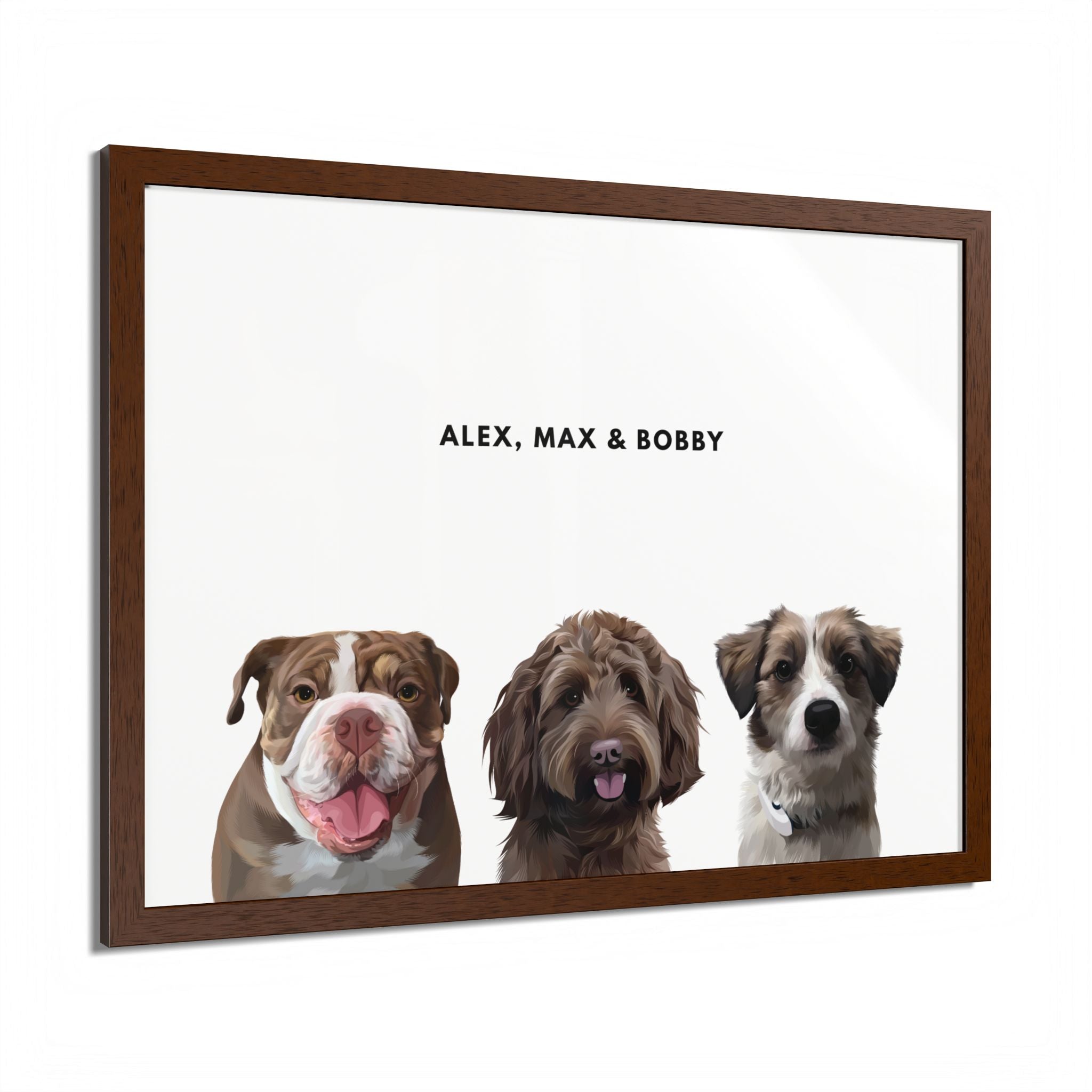 Modern Pet Portrait - Frame Print - Three Pet