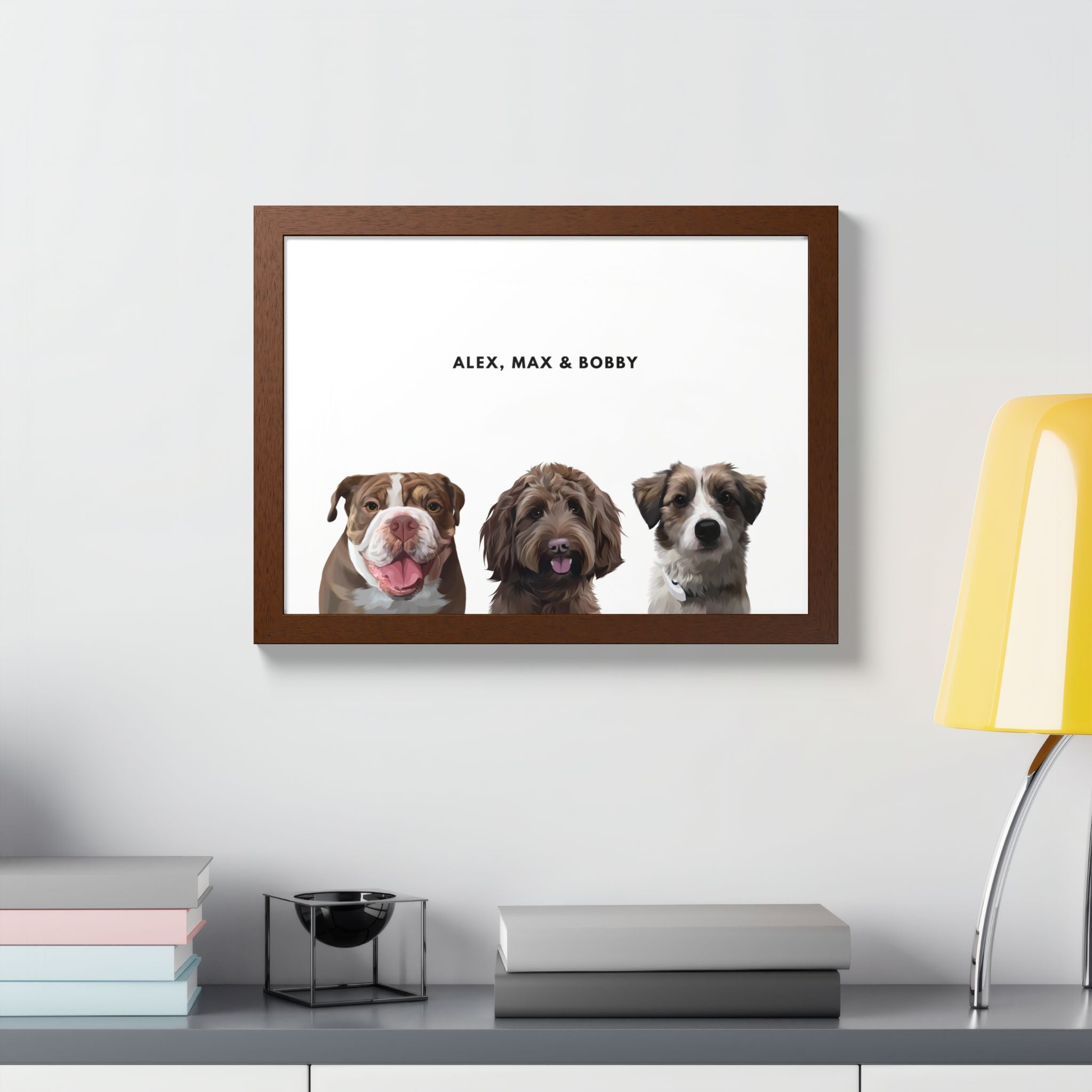 Modern Pet Portrait - Frame Print - Three Pet