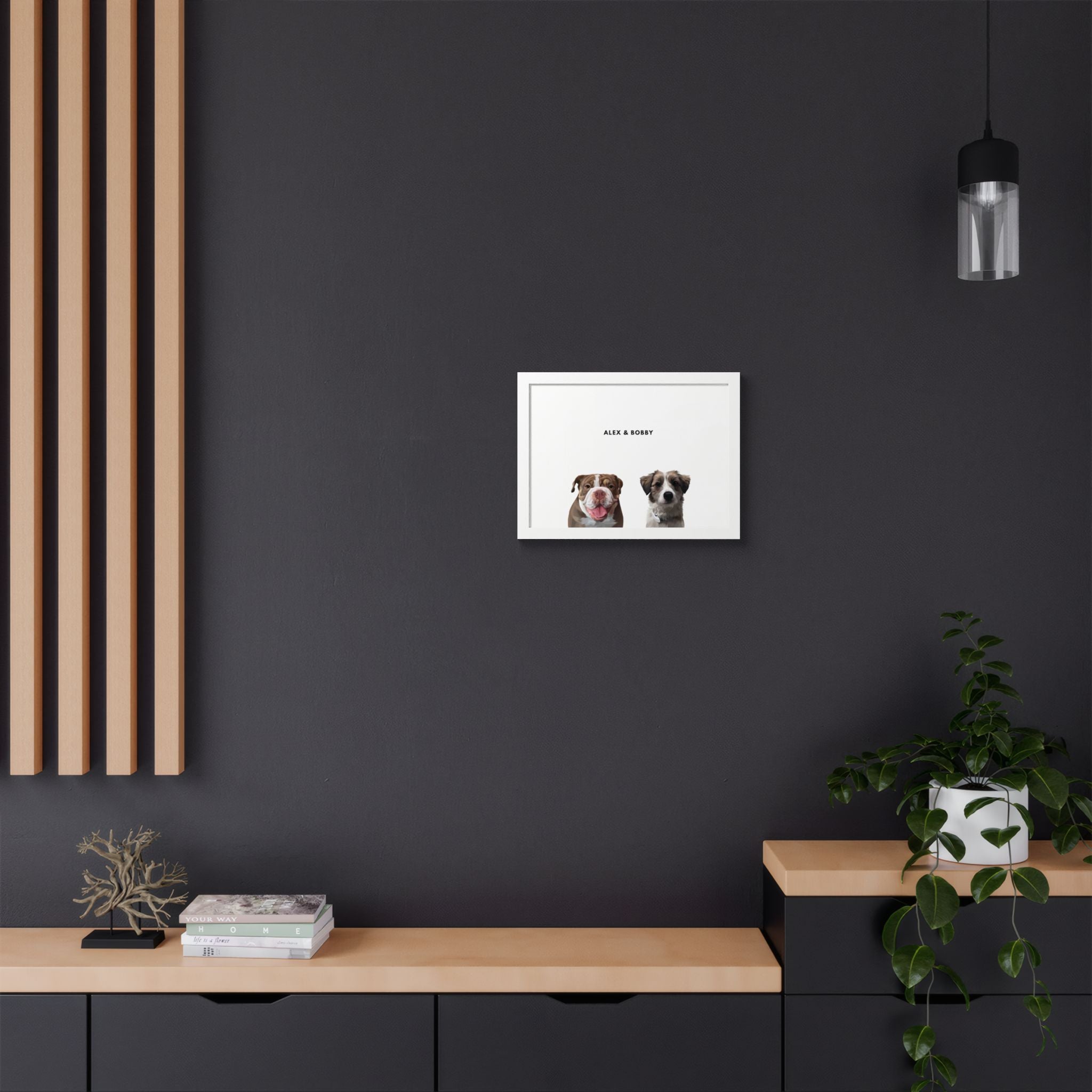 Modern Pet Portrait - Frame Print - Two Pet