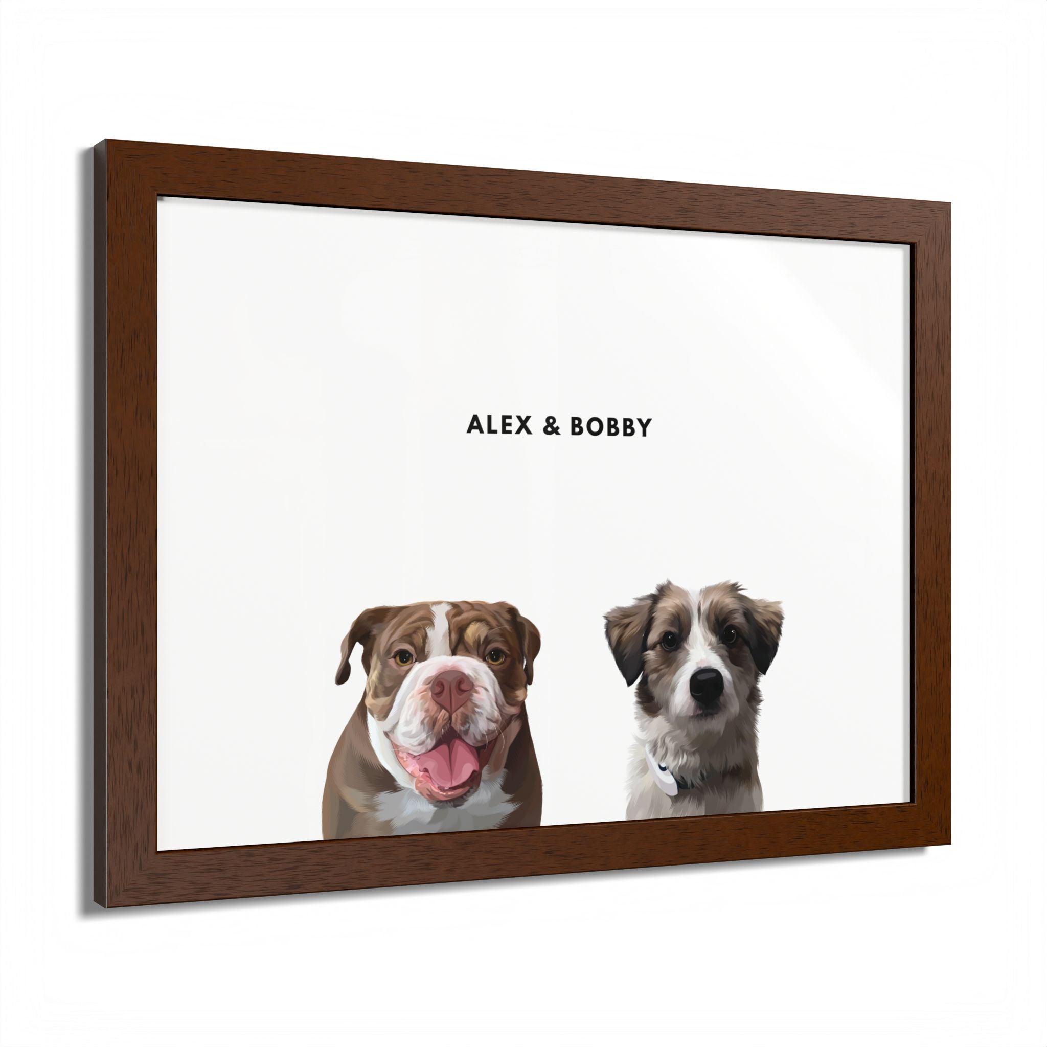 Modern Pet Portrait - Frame Print - Two Pet