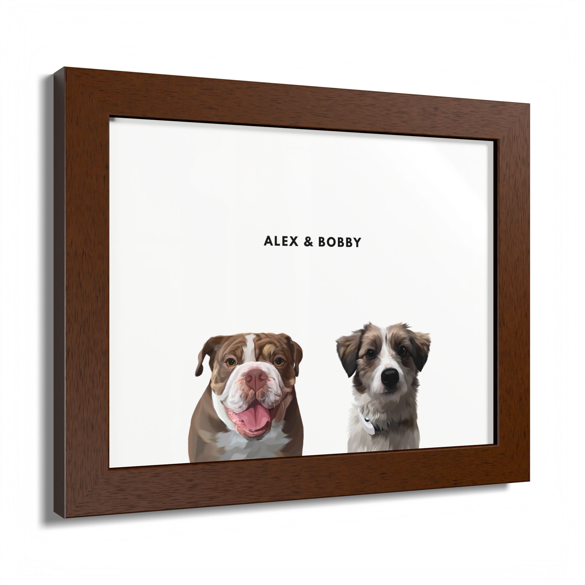 Modern Pet Portrait - Frame Print - Two Pet