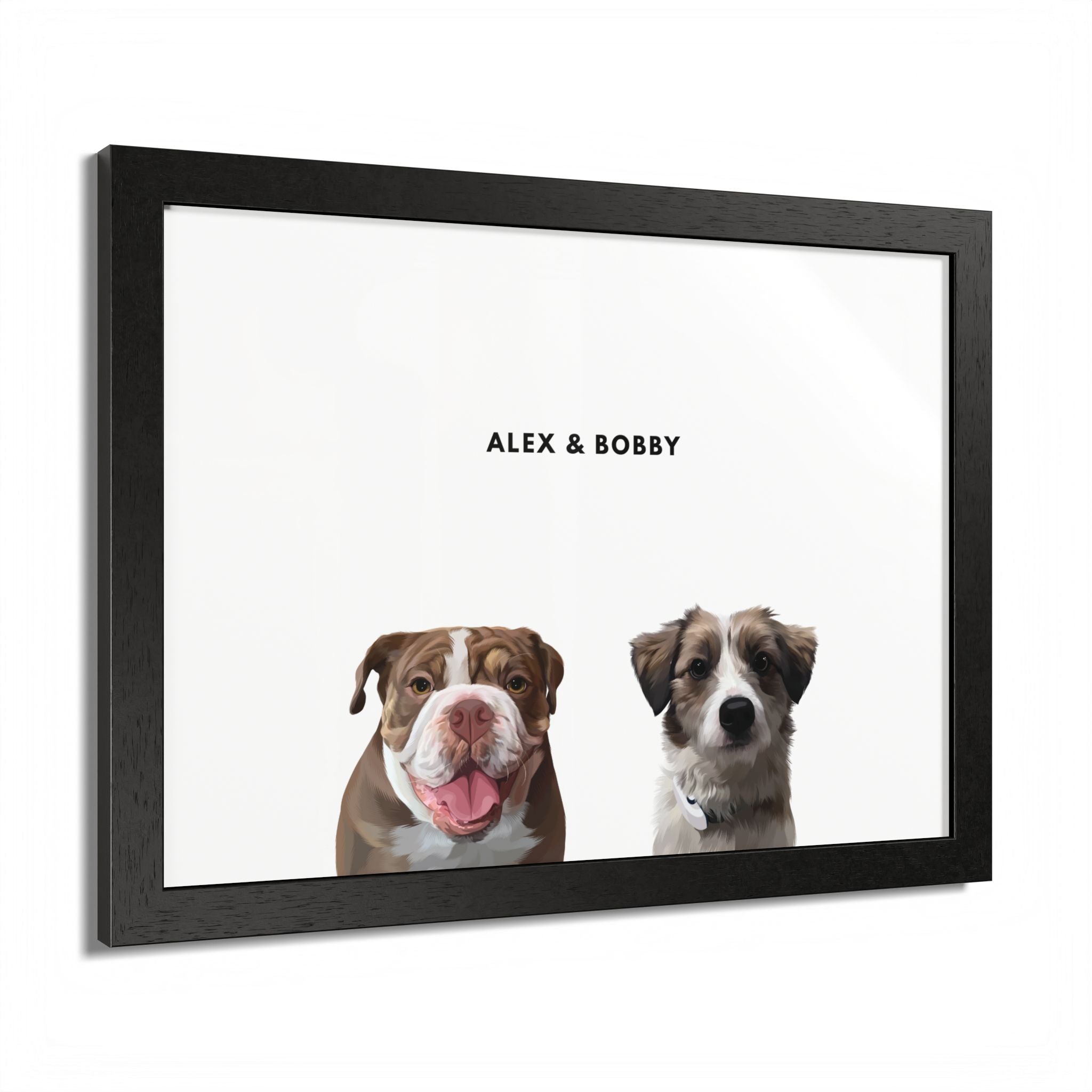 Modern Pet Portrait - Frame Print - Two Pet