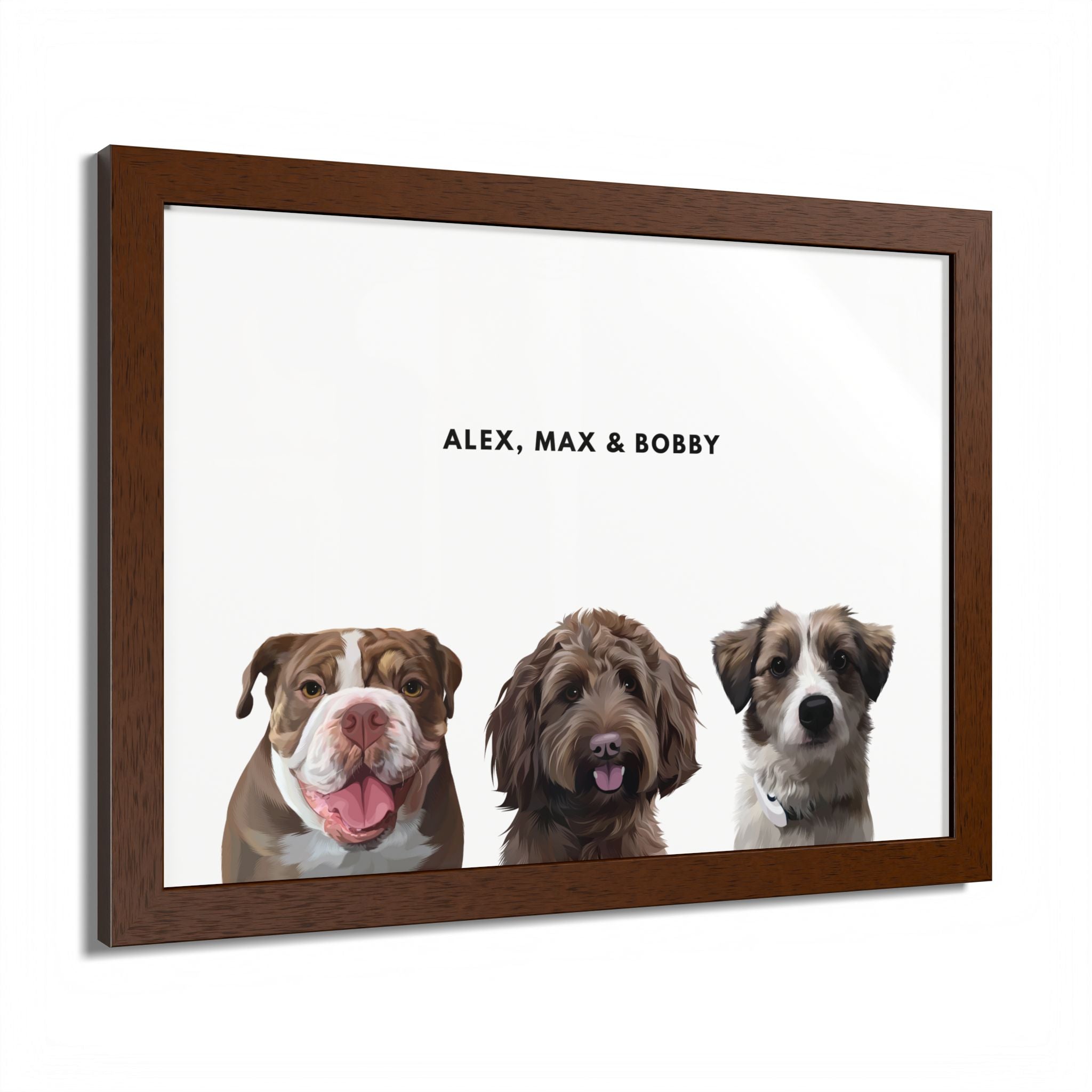 Modern Pet Portrait - Frame Print - Three Pet