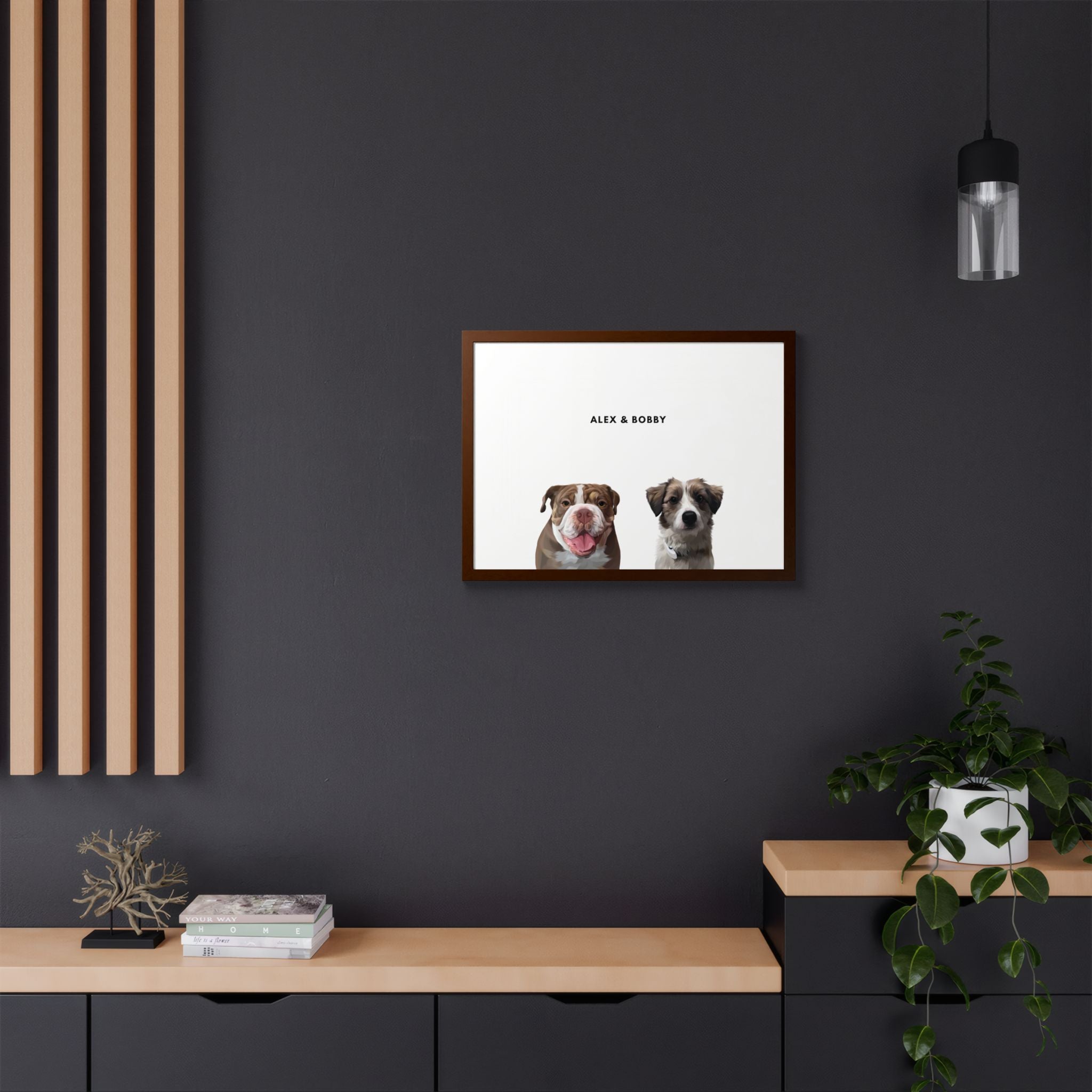 Modern Pet Portrait - Frame Print - Two Pet