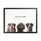 Modern Pet Portrait - Frame Print - Three Pet