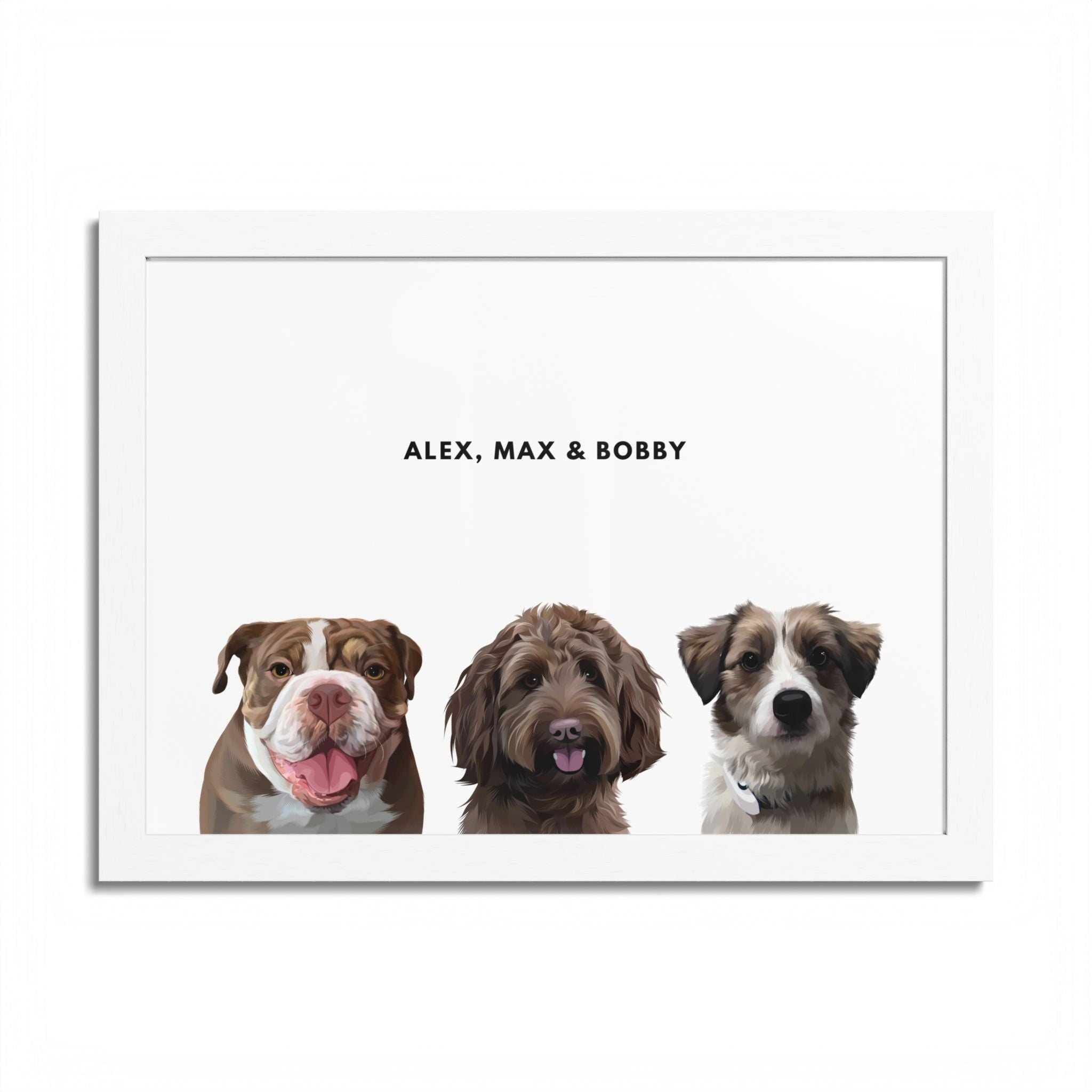 Modern Pet Portrait - Frame Print - Three Pet