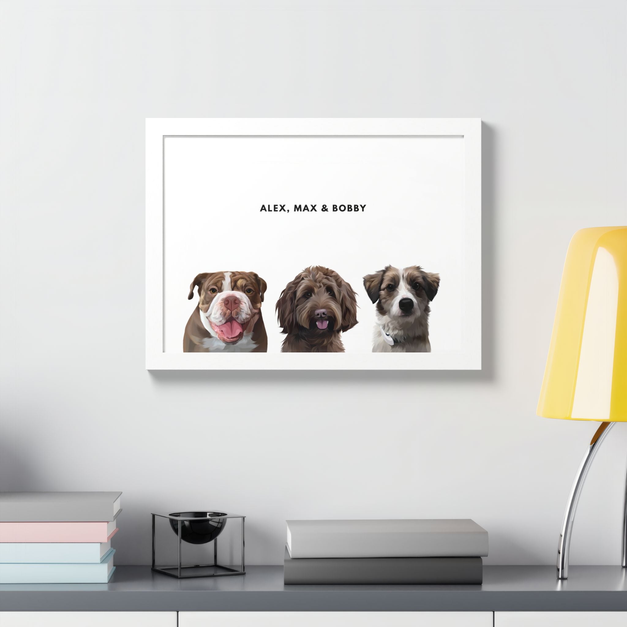 Modern Pet Portrait - Digital File Only - Three Pet