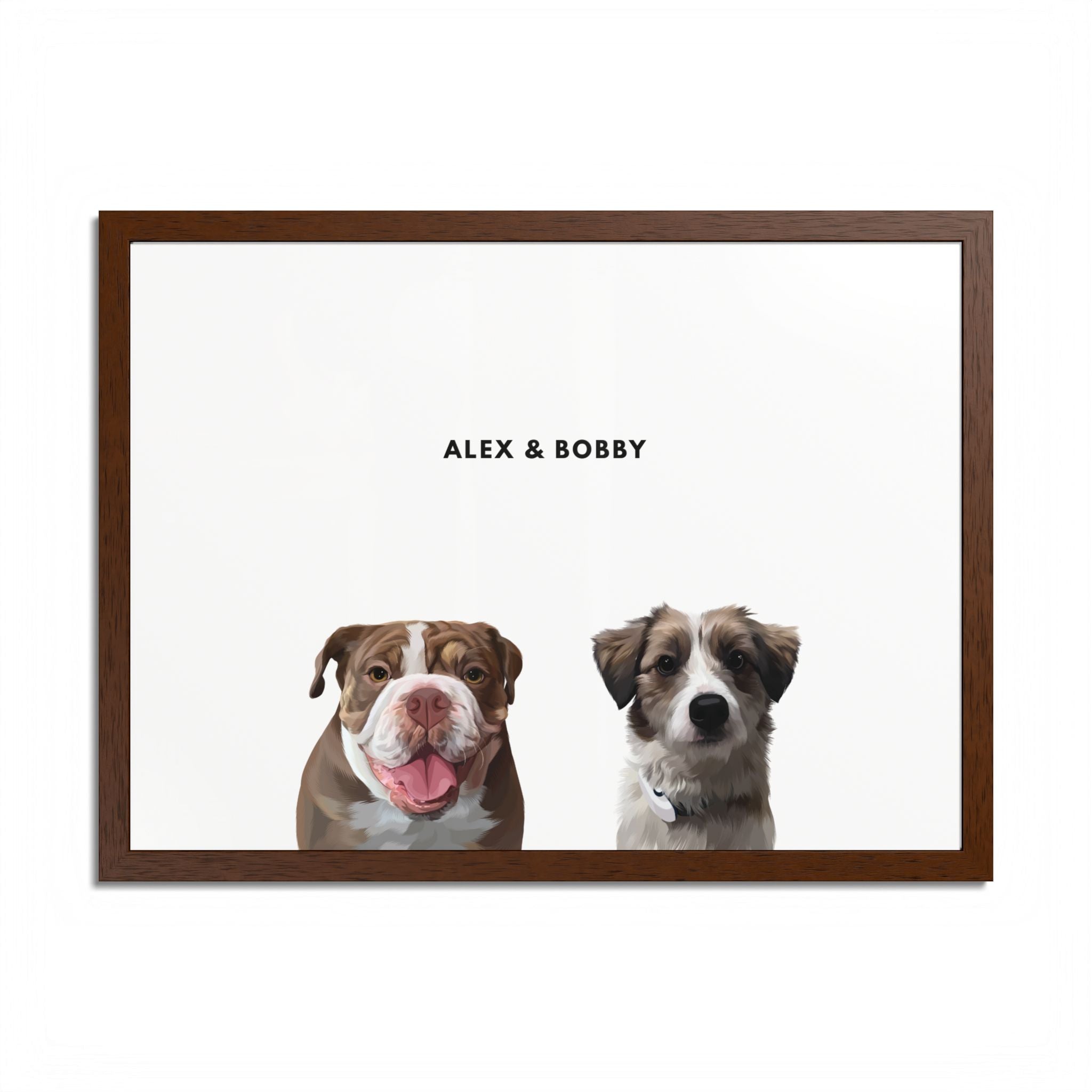 Modern Pet Portrait - Frame Print - Two Pet