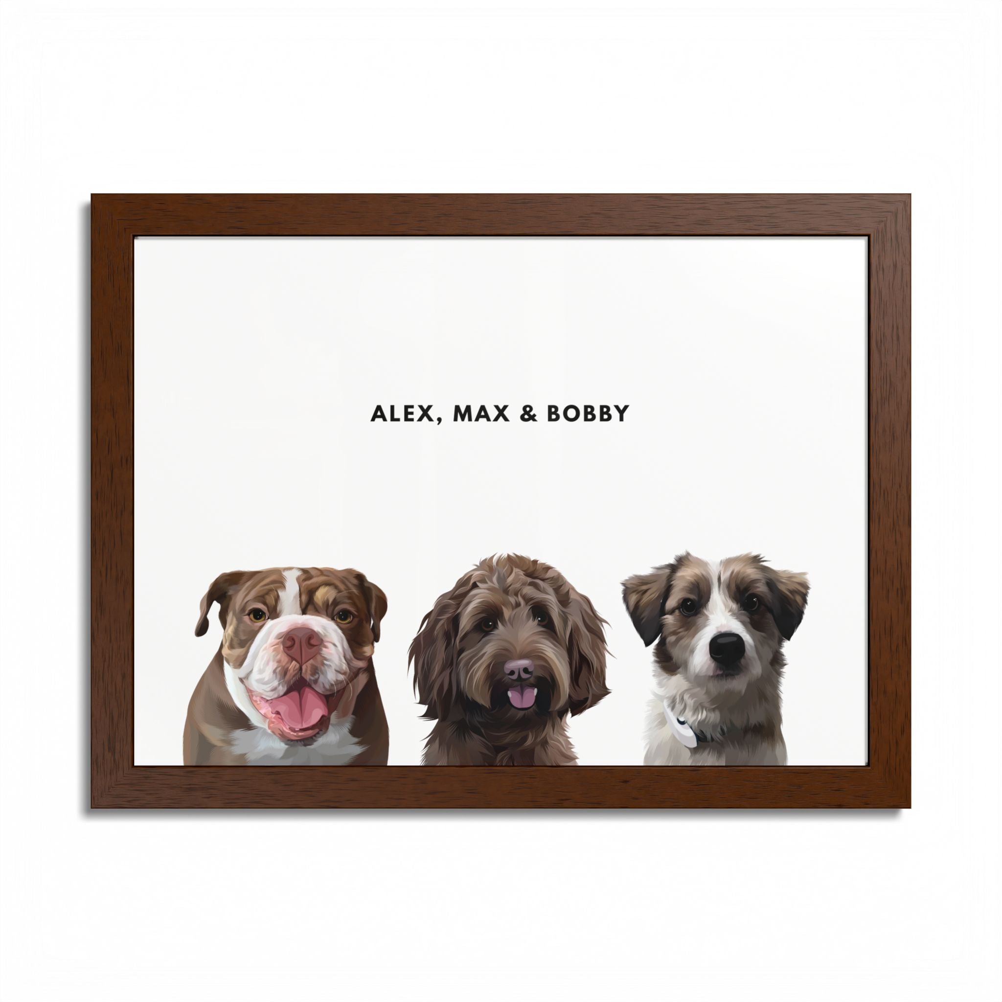 Modern Pet Portrait - Frame Print - Three Pet