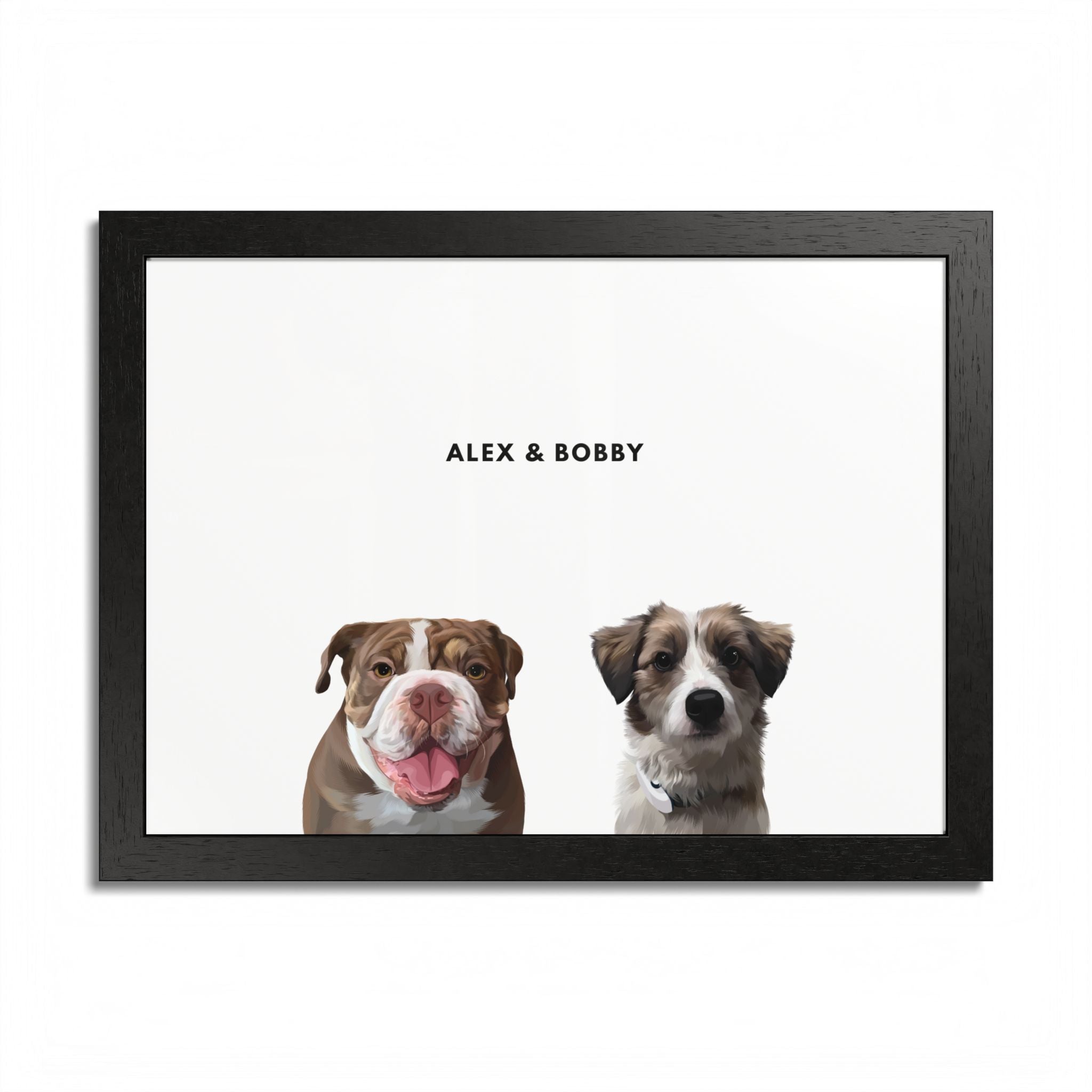 Modern Pet Portrait - Frame Print - Two Pet