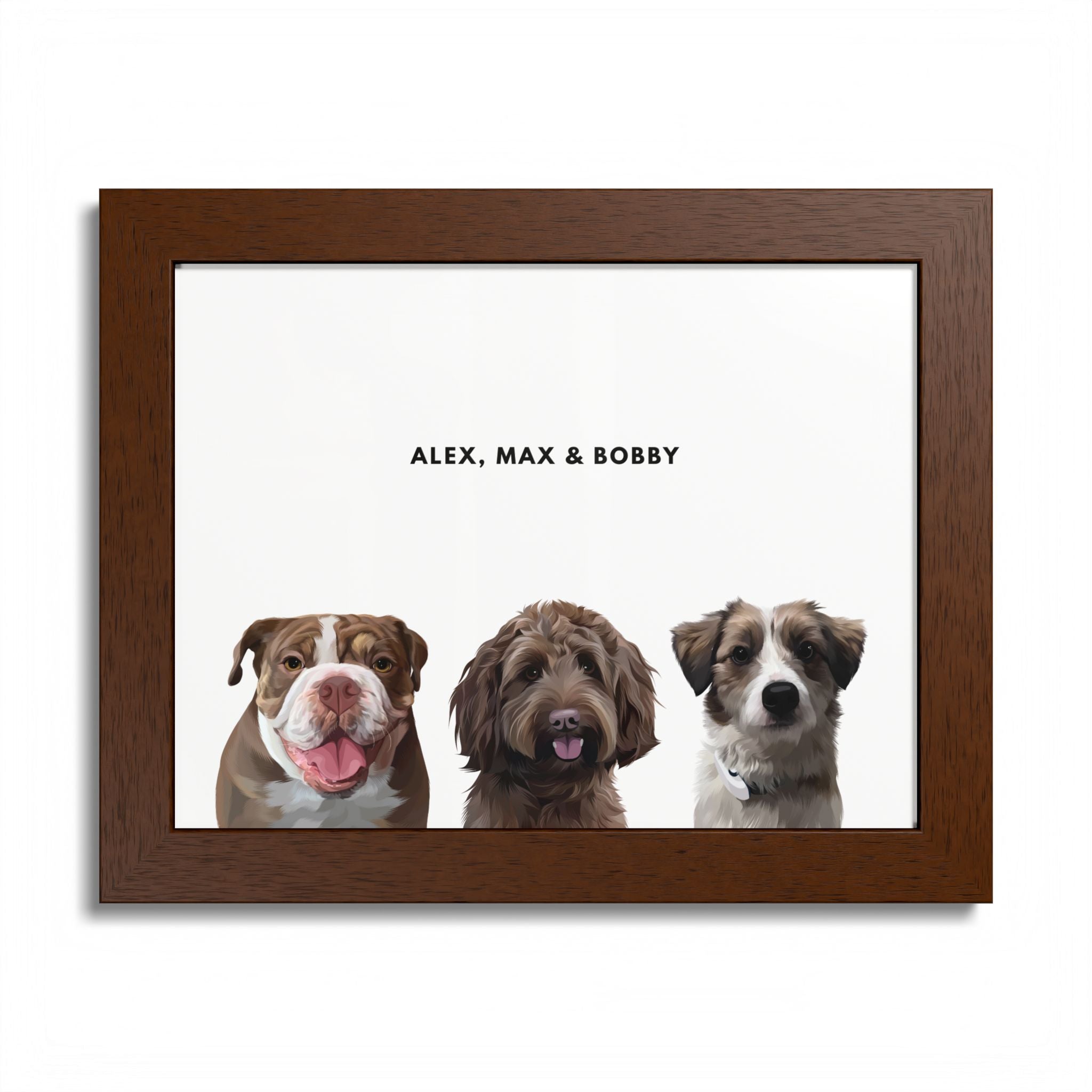 Modern Pet Portrait - Frame Print - Three Pet