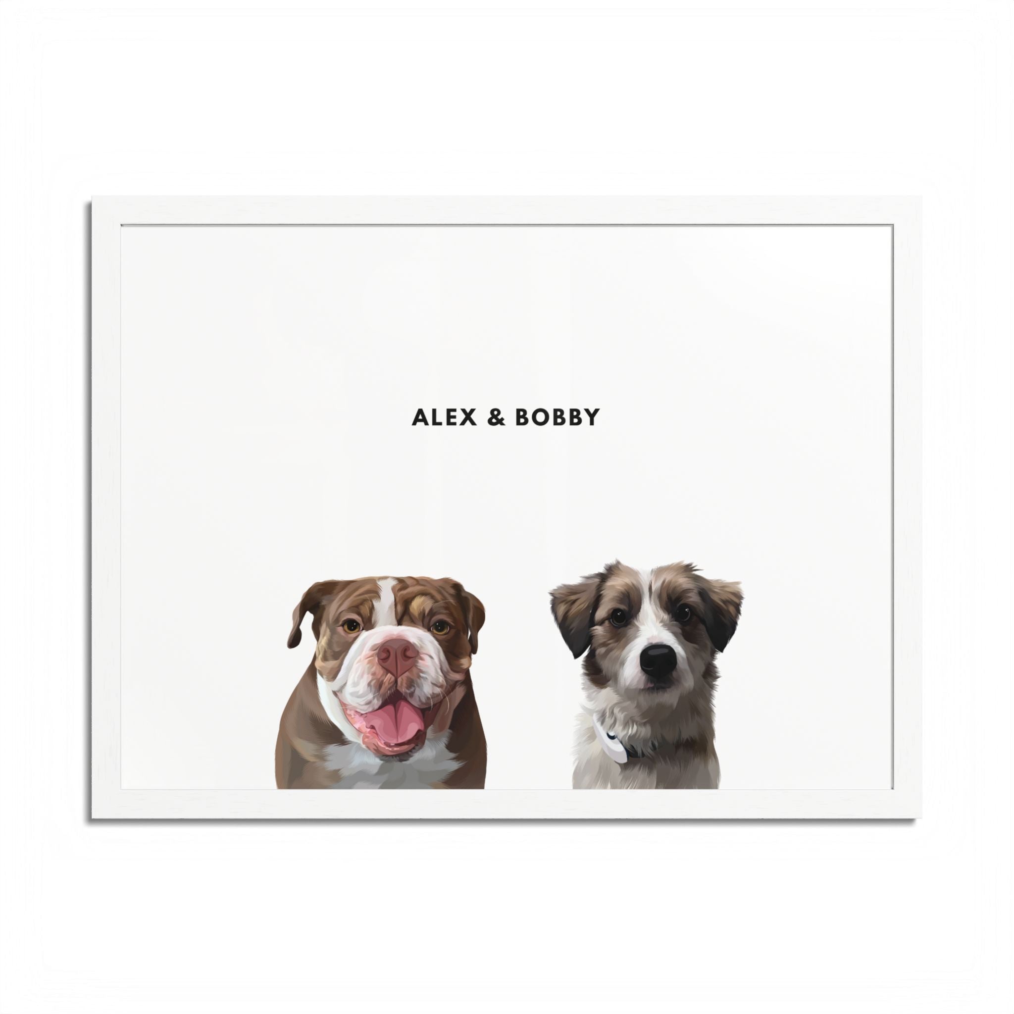 Modern Pet Portrait - Frame Print - Two Pet