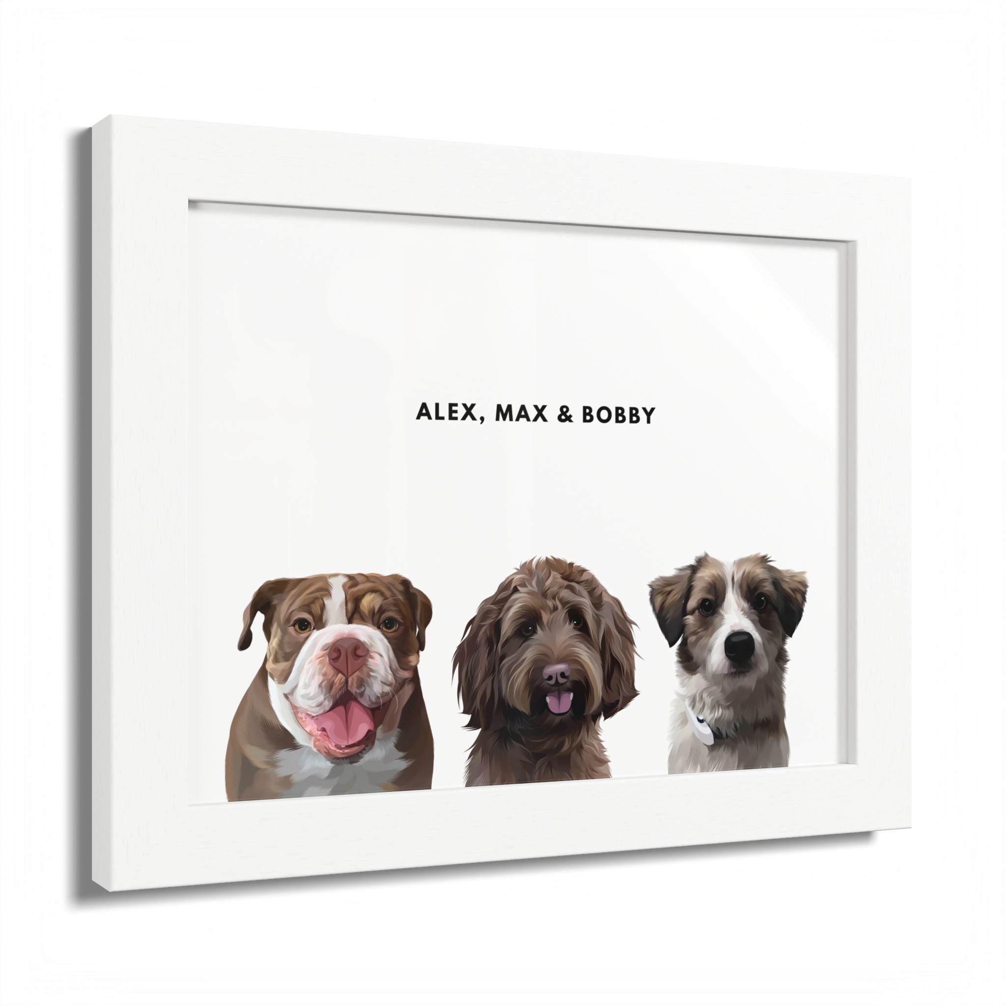 Modern Pet Portrait - Digital File Only - Three Pet