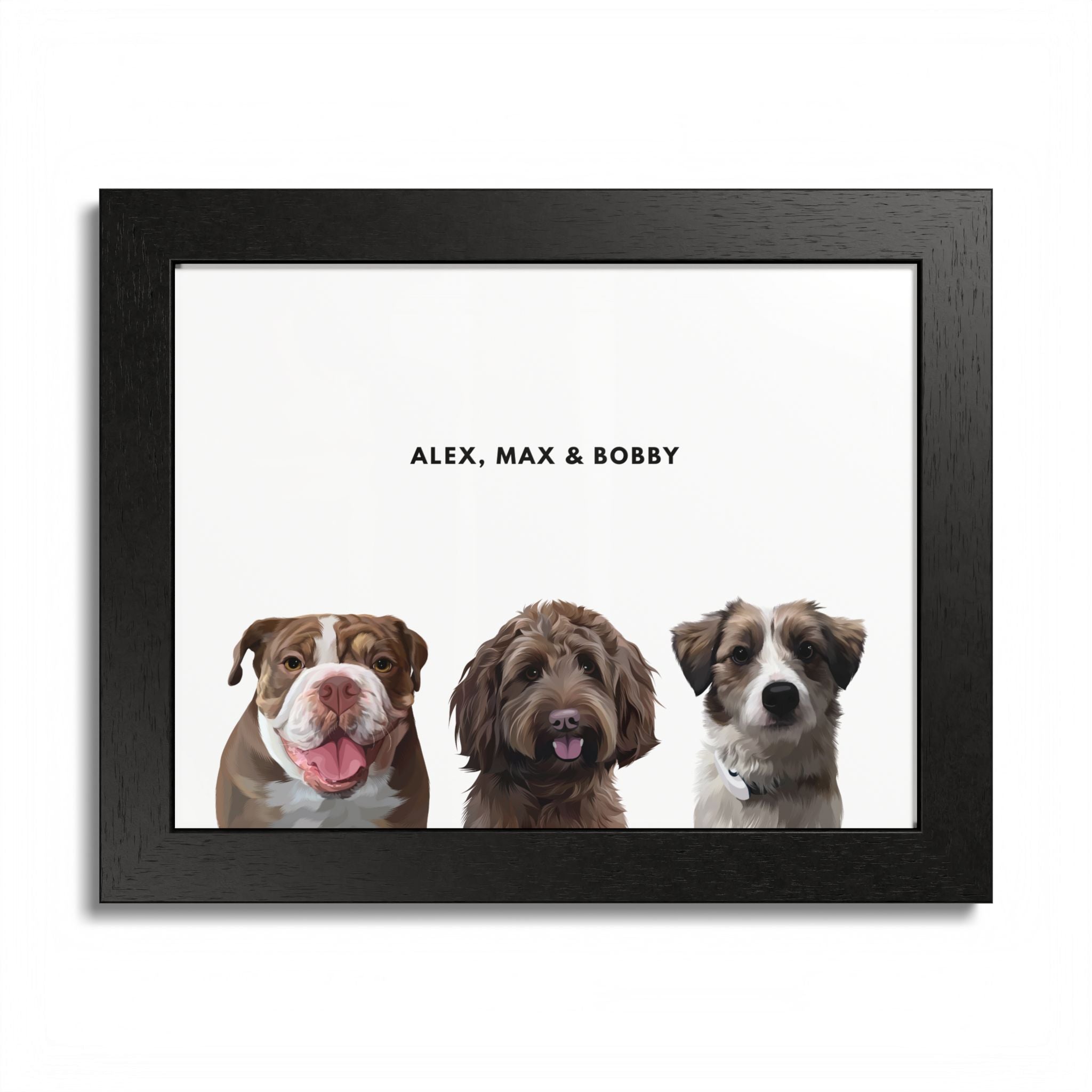 Modern Pet Portrait - Frame Print - Three Pet