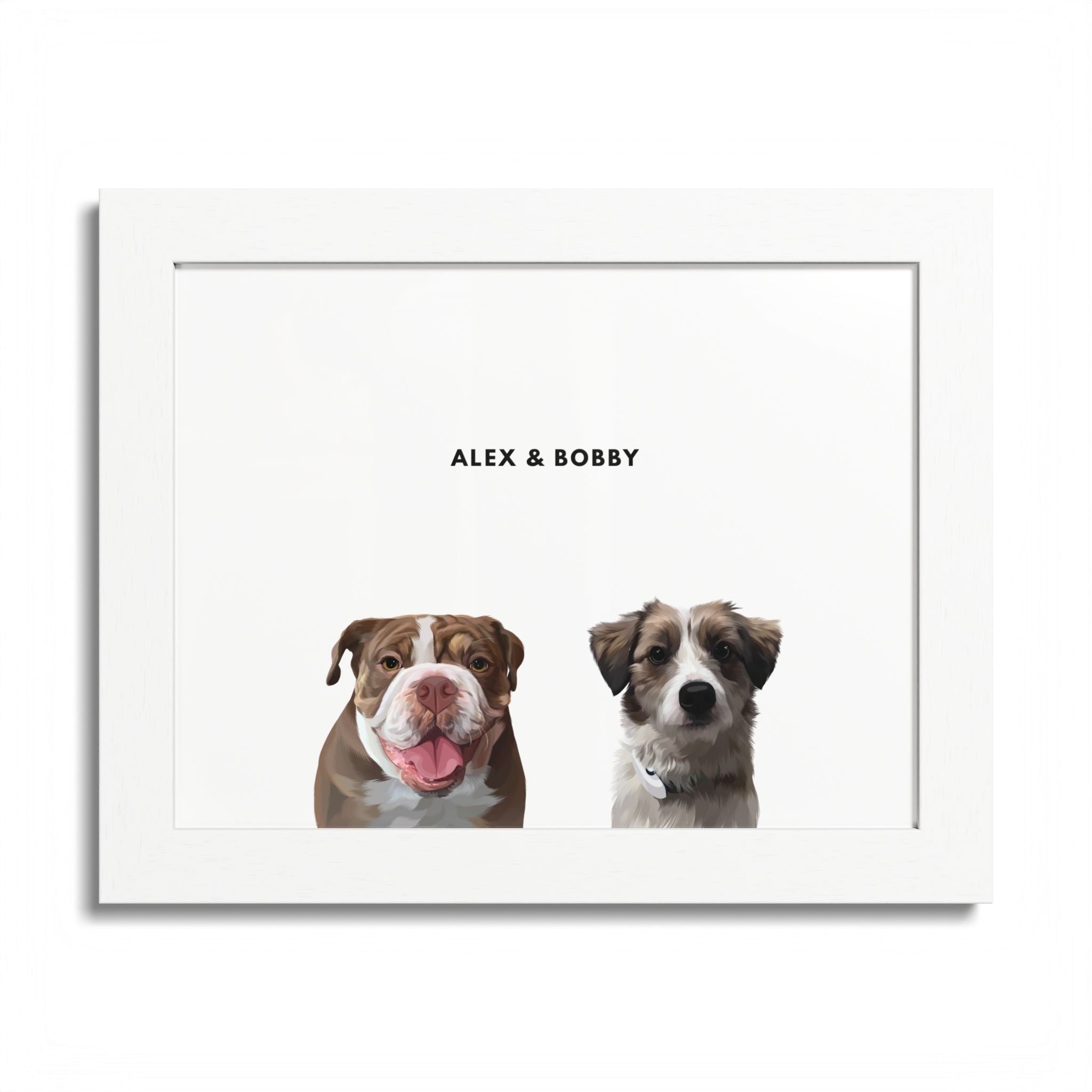 Modern Pet Portrait - Frame Print - Two Pet