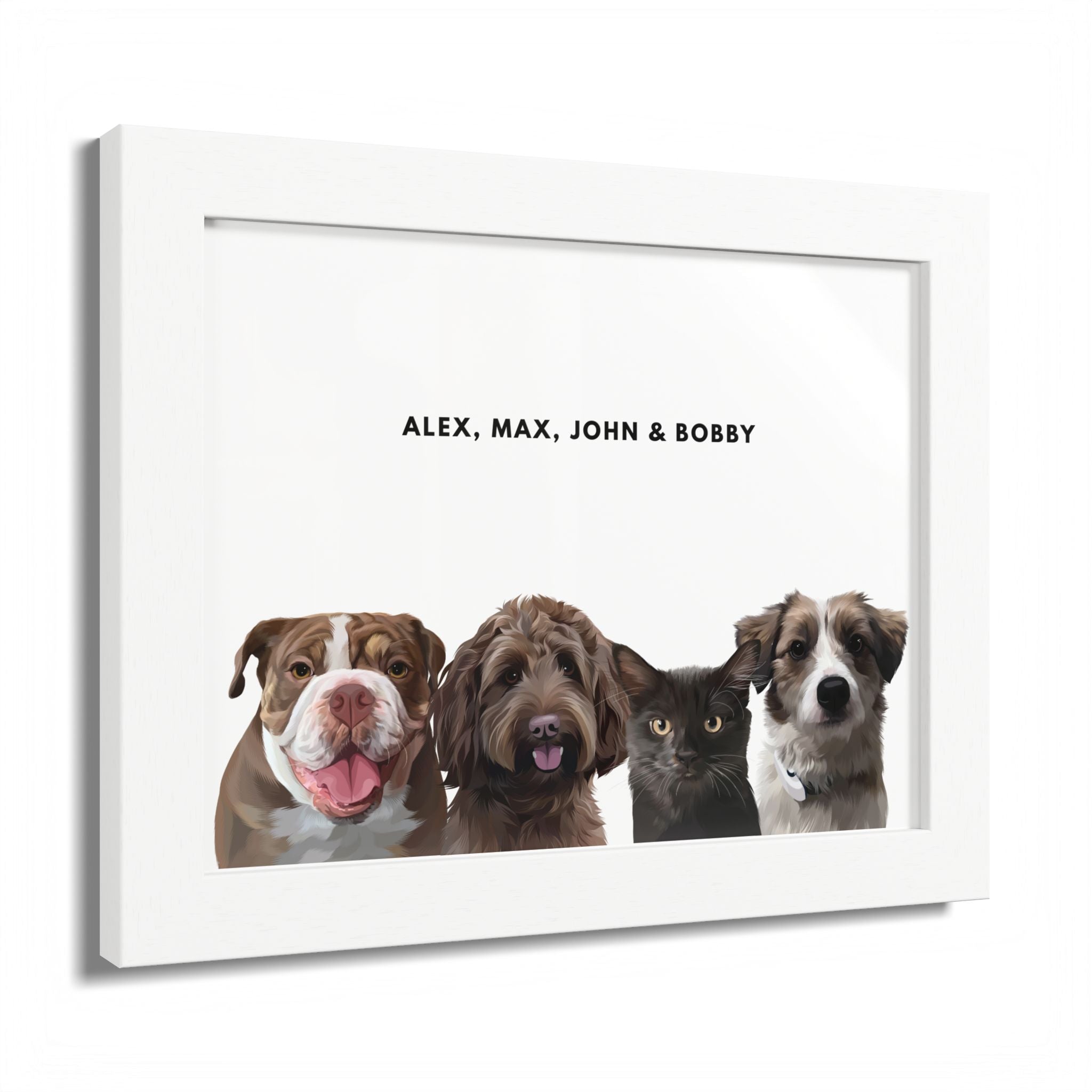 Modern Pet Portraits - Digital File Only - Four Pet