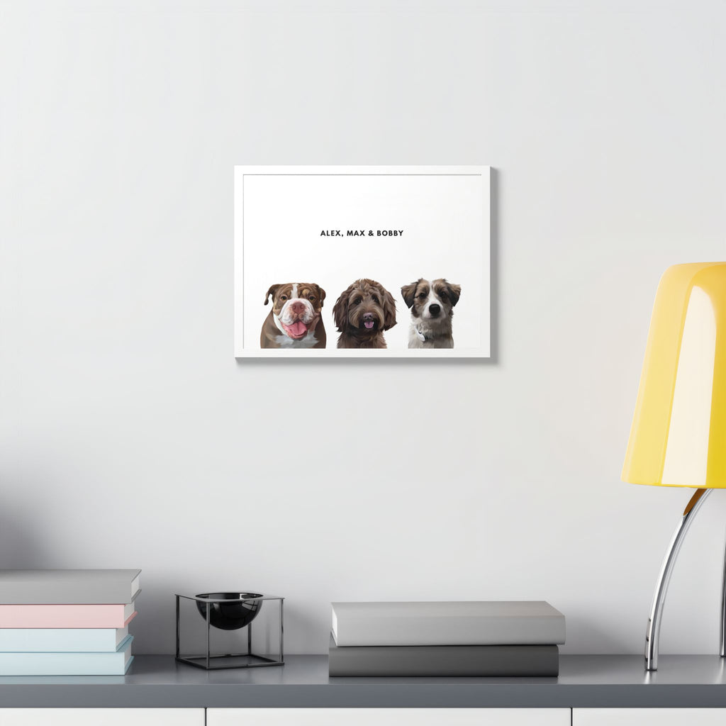 Modern Pet Portrait - Frame Print - Three Pet