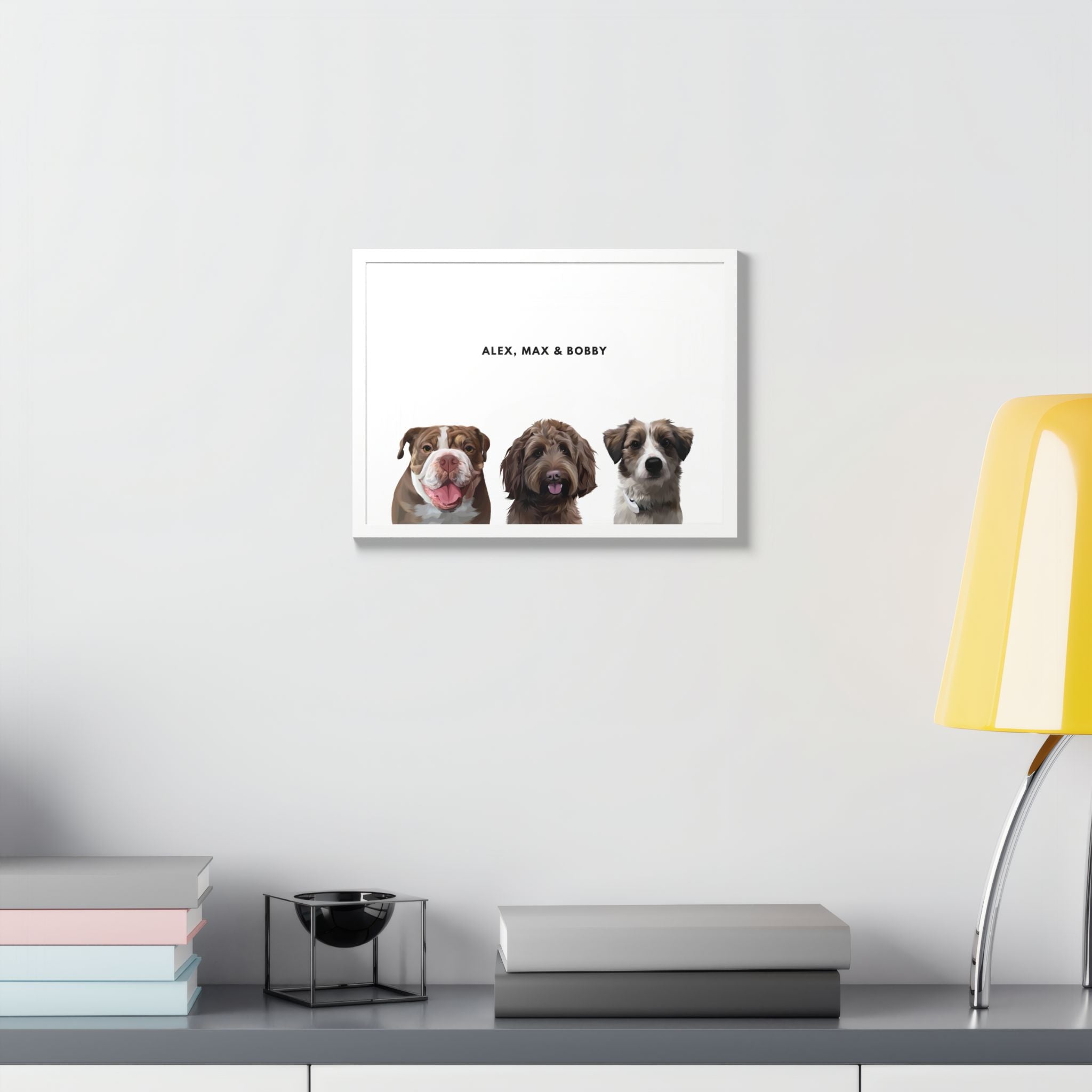 Modern Pet Portrait - Frame Print - Three Pet