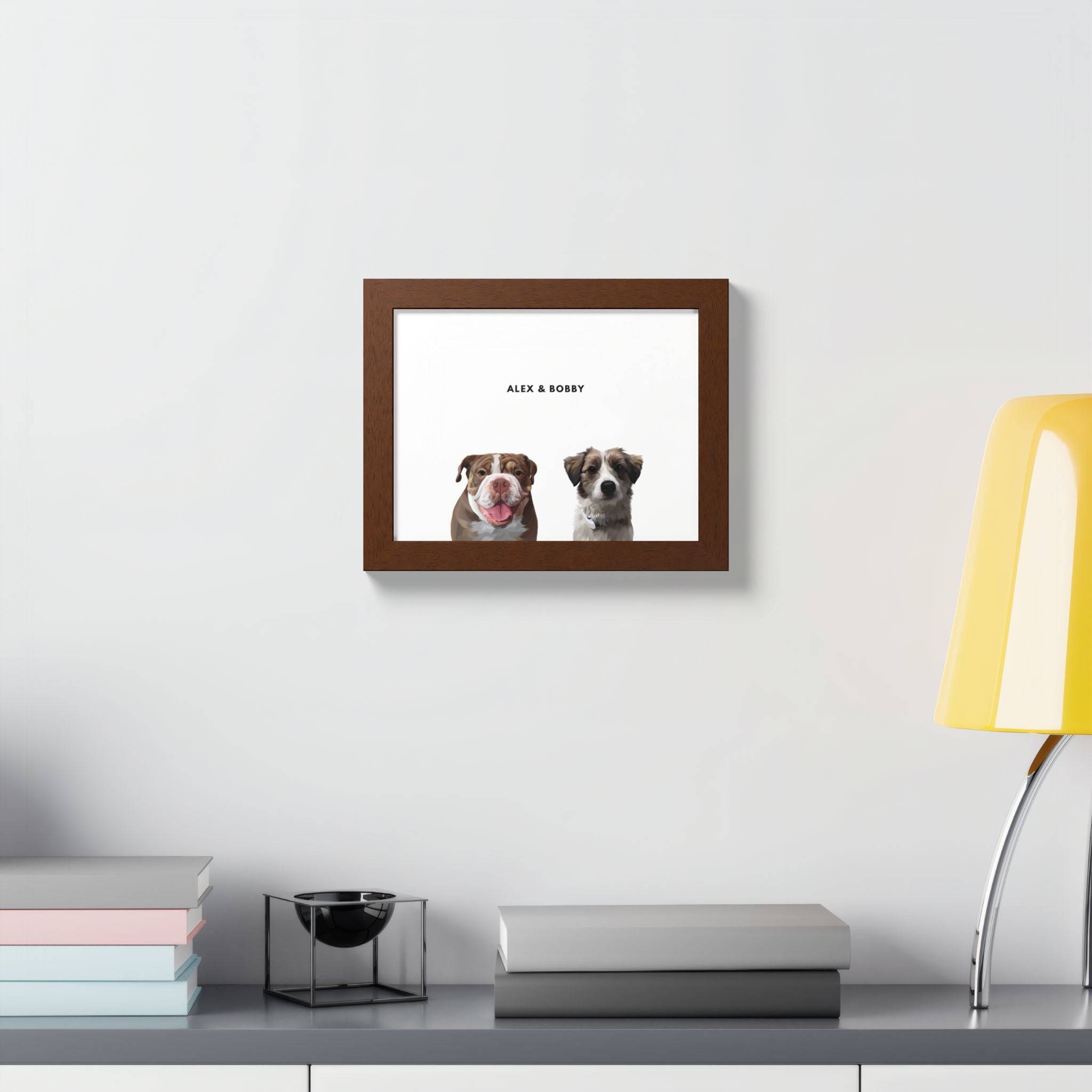Modern Pet Portrait - Frame Print - Two Pet