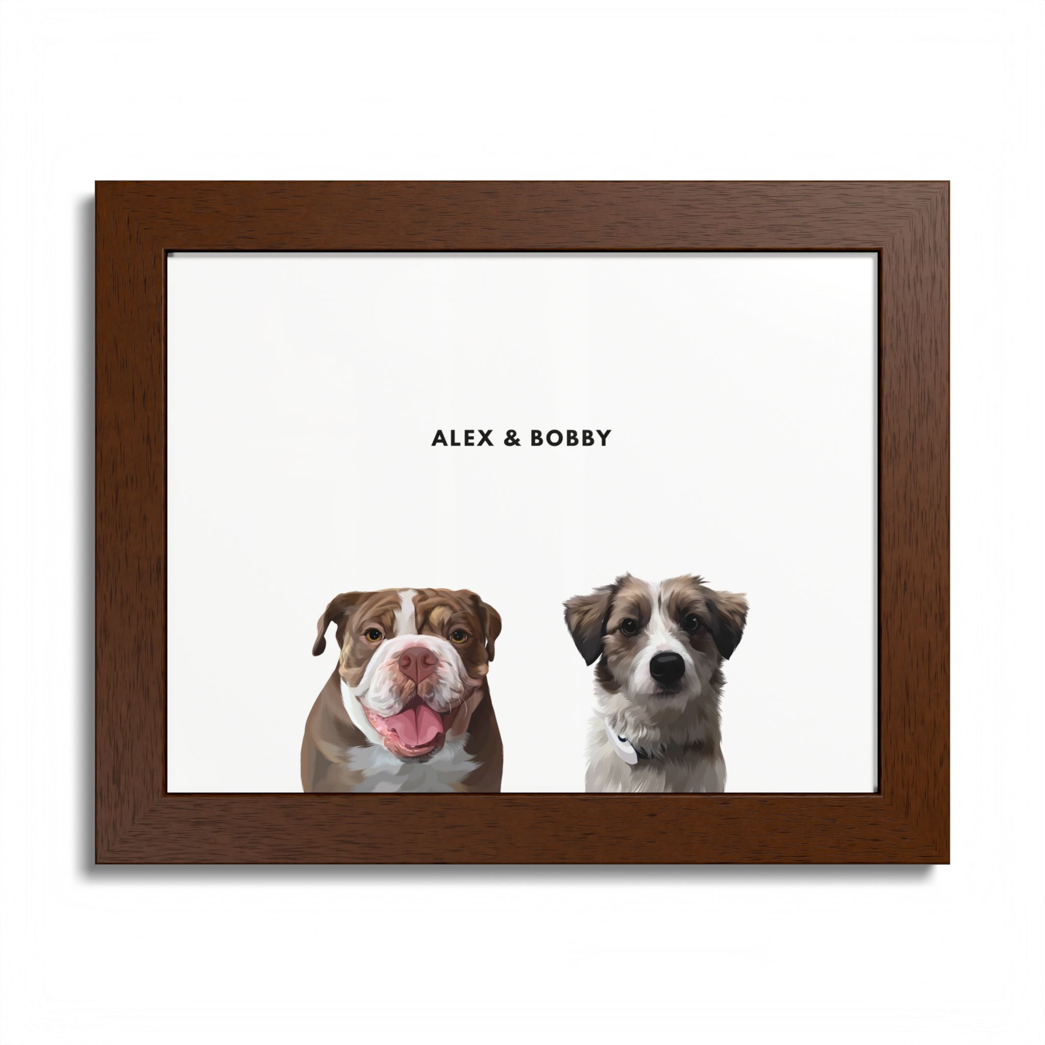 Modern Pet Portrait - Frame Print - Two Pet
